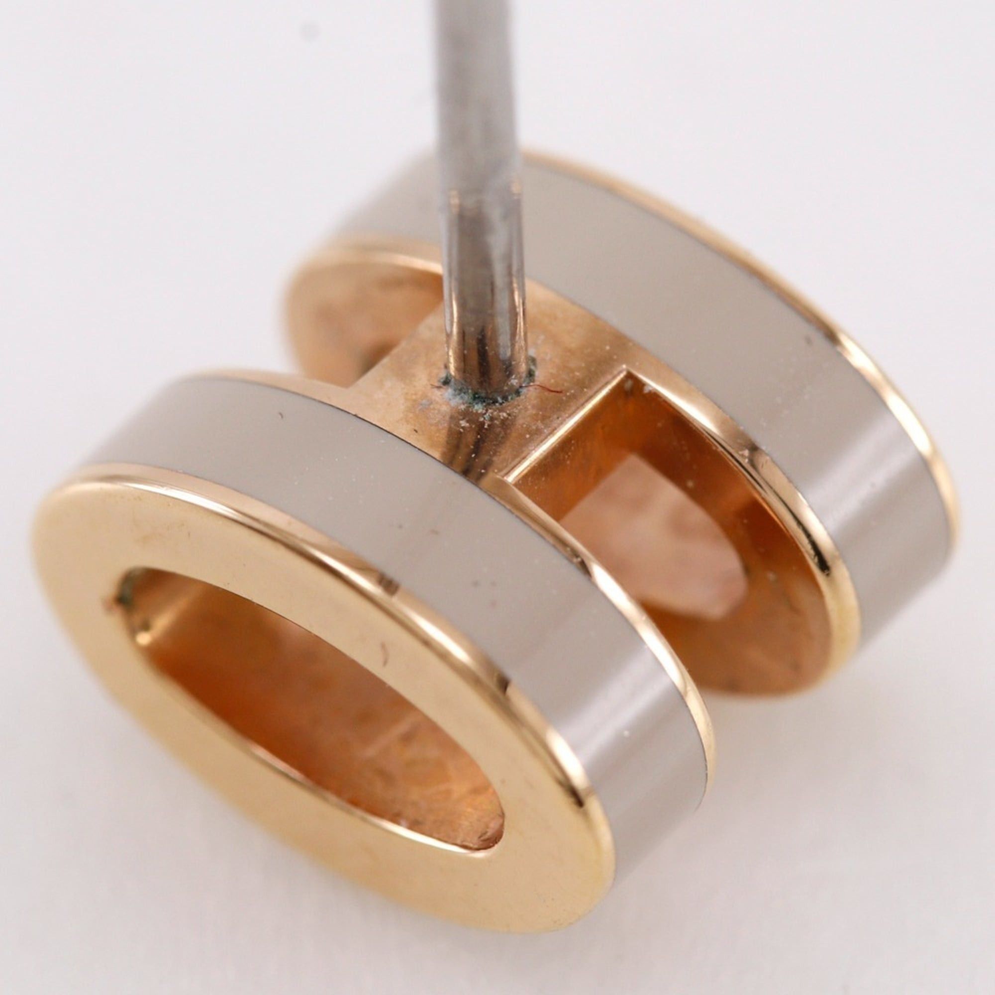 Hermes Hermes Pop Ash Mini Earrings, H-shaped, Lacquer x Rose Gold Plated, Marron Glacé, Made in France, Greige, Approx. 2g, Women's. Size ONE SIZE - 8 Thumbnail