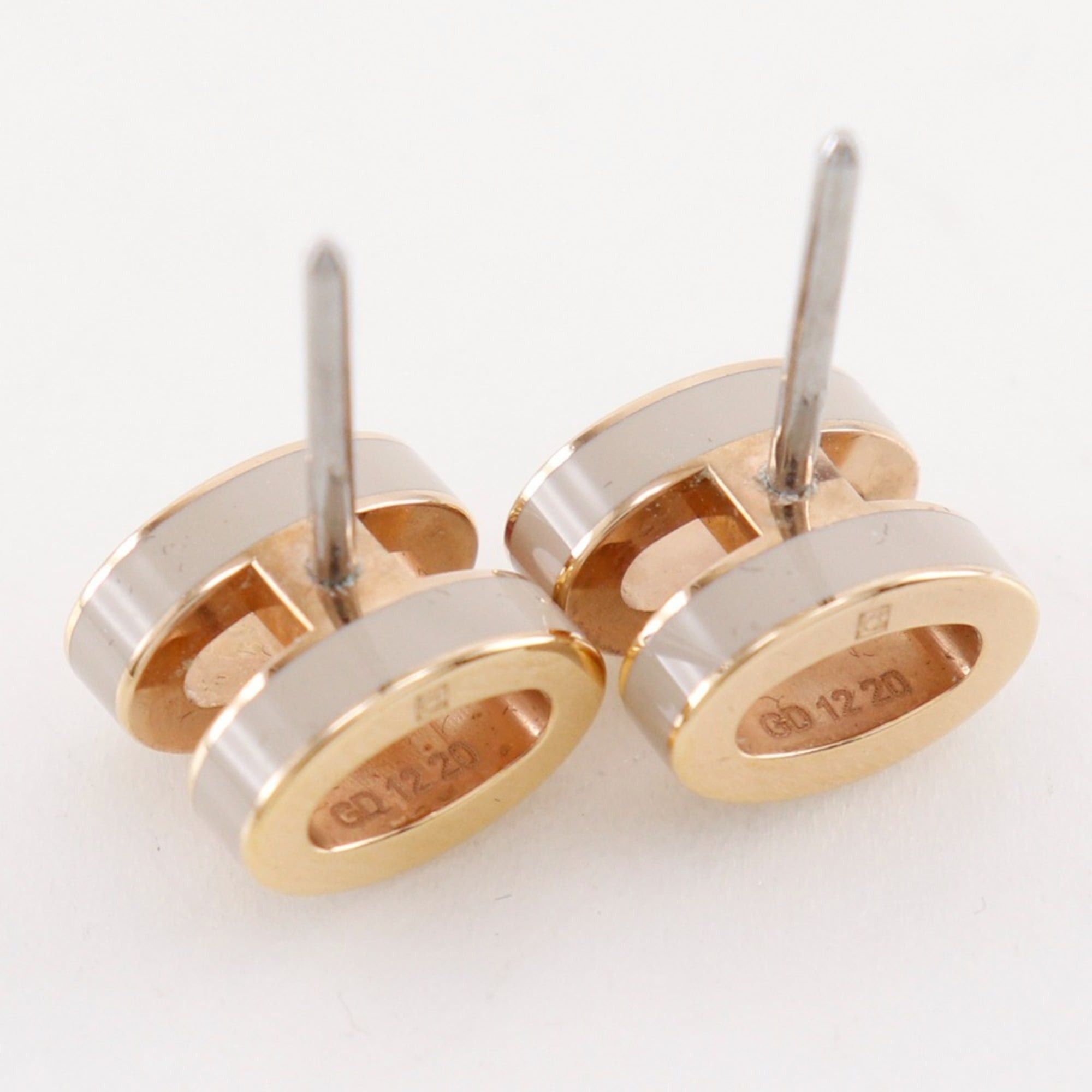 Hermes Hermes Pop Ash Mini Earrings, H-shaped, Lacquer x Rose Gold Plated, Marron Glacé, Made in France, Greige, Approx. 2g, Women's. Size ONE SIZE - 7 Thumbnail