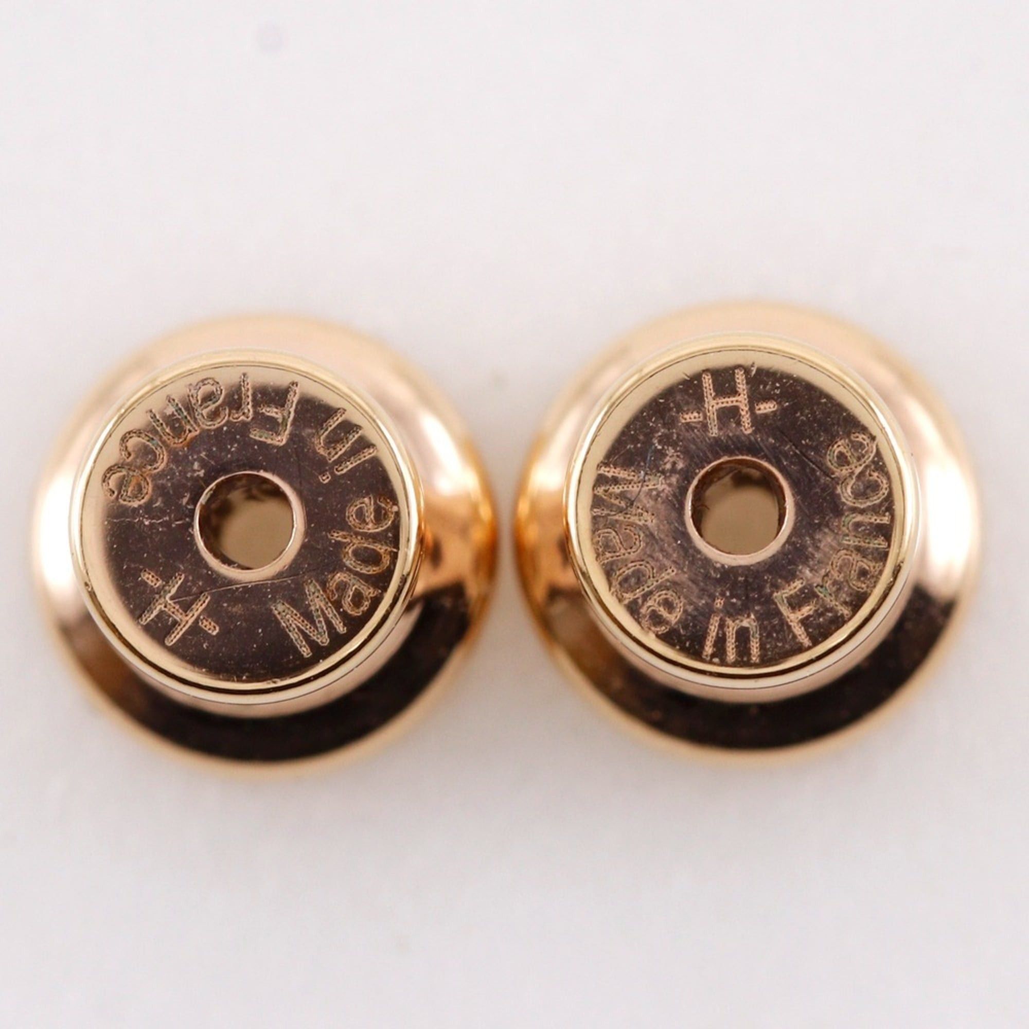 Hermes Hermes Pop Ash Mini Earrings, H-shaped, Lacquer x Rose Gold Plated, Marron Glacé, Made in France, Greige, Approx. 2g, Women's. Size ONE SIZE - 5 Thumbnail