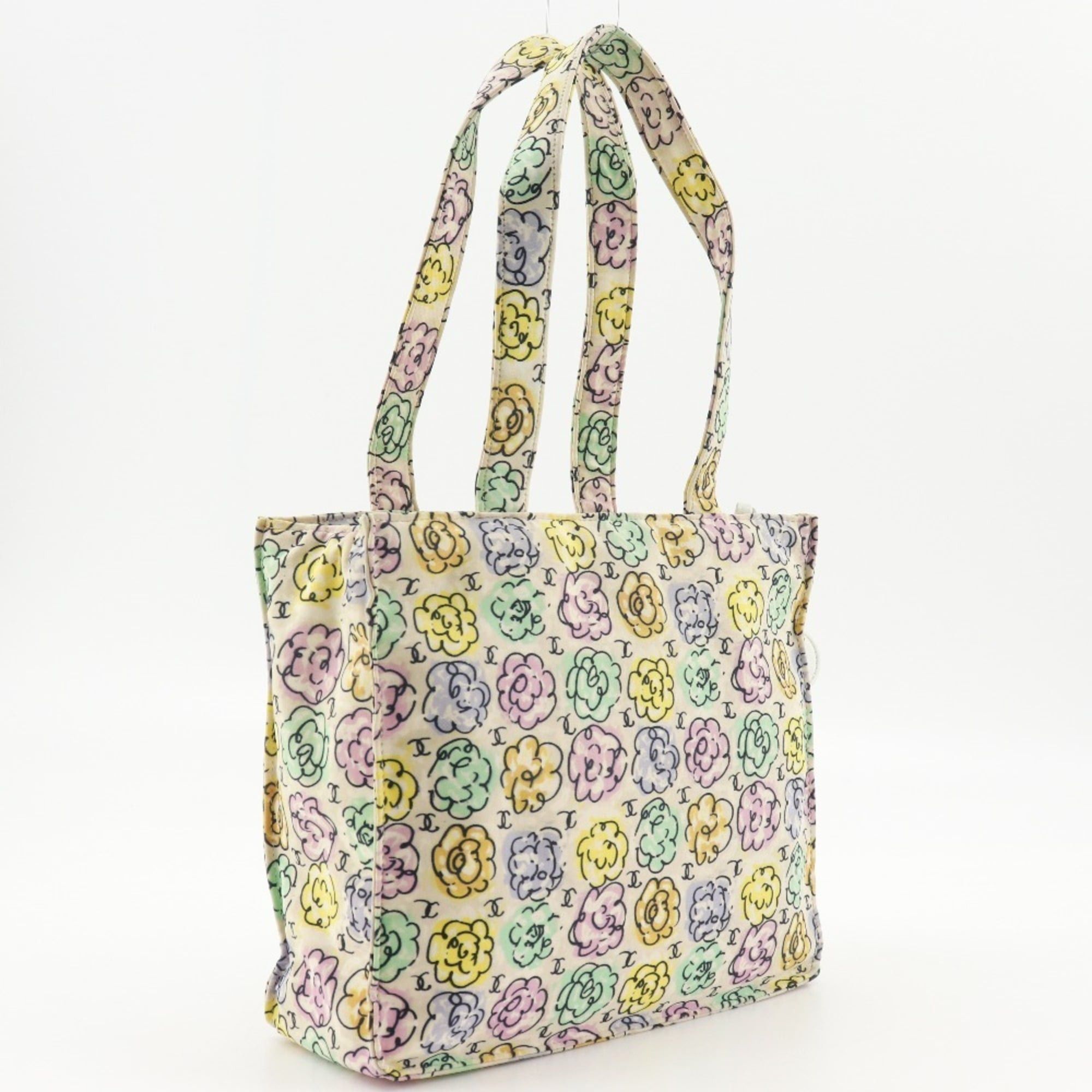 Chanel Chanel Camellia Print Tote Bag Mini Handbag Nylon Ivory Flower A5 print Women's Size ONE SIZE - 3 Thumbnail