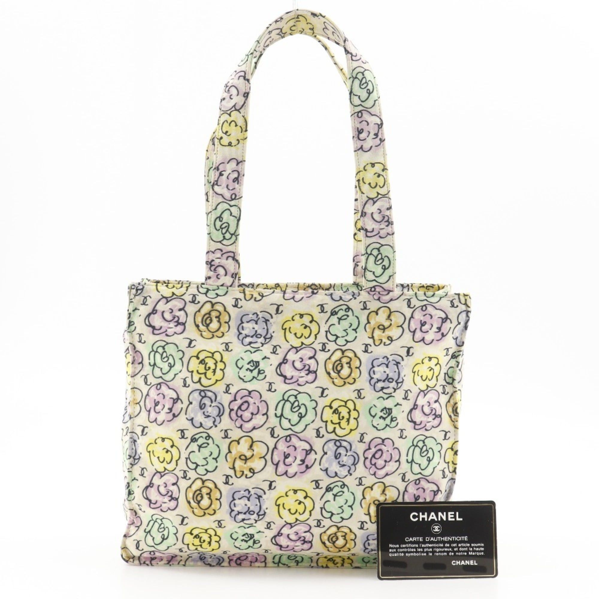 Chanel Chanel Camellia Print Tote Bag Mini Handbag Nylon Ivory Flower A5 print Women's Size ONE SIZE - 17 Thumbnail