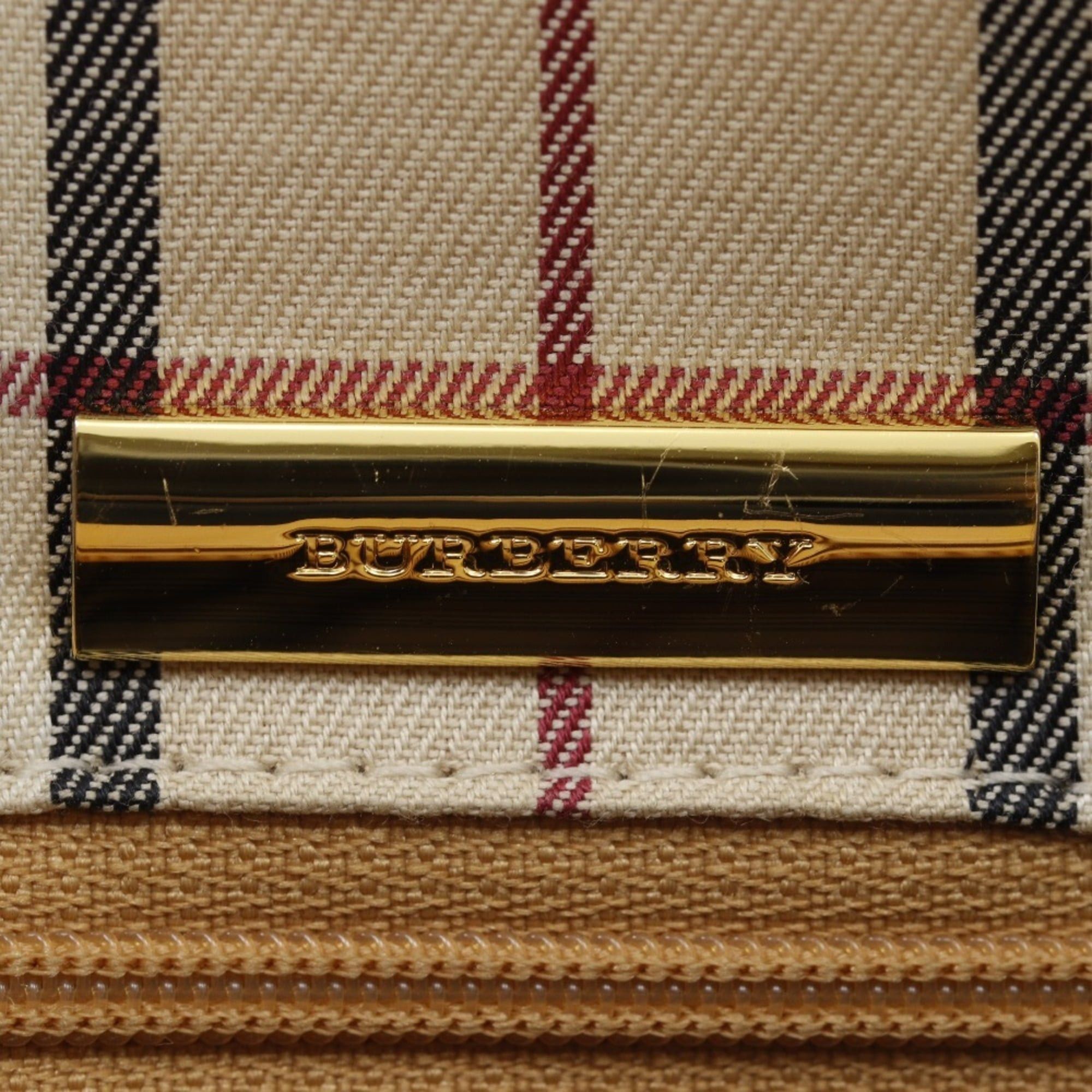 Burberry Burberry logo-embossed tote bag, Nova Check pattern, leather, beige, women's handbag. Size ONE SIZE - 8 Thumbnail