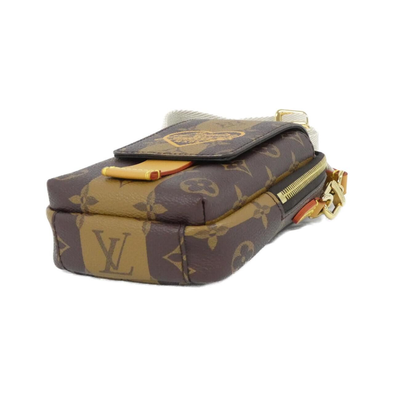 Louis Vuitton Louis Vuitton Louis Vuitton Monogram Stripe Double Phone Pouch Shoulder Bag Textile Shoulder Bag M81005 DUTY FREE for USA Size ONE SIZE - 3 Thumbnail