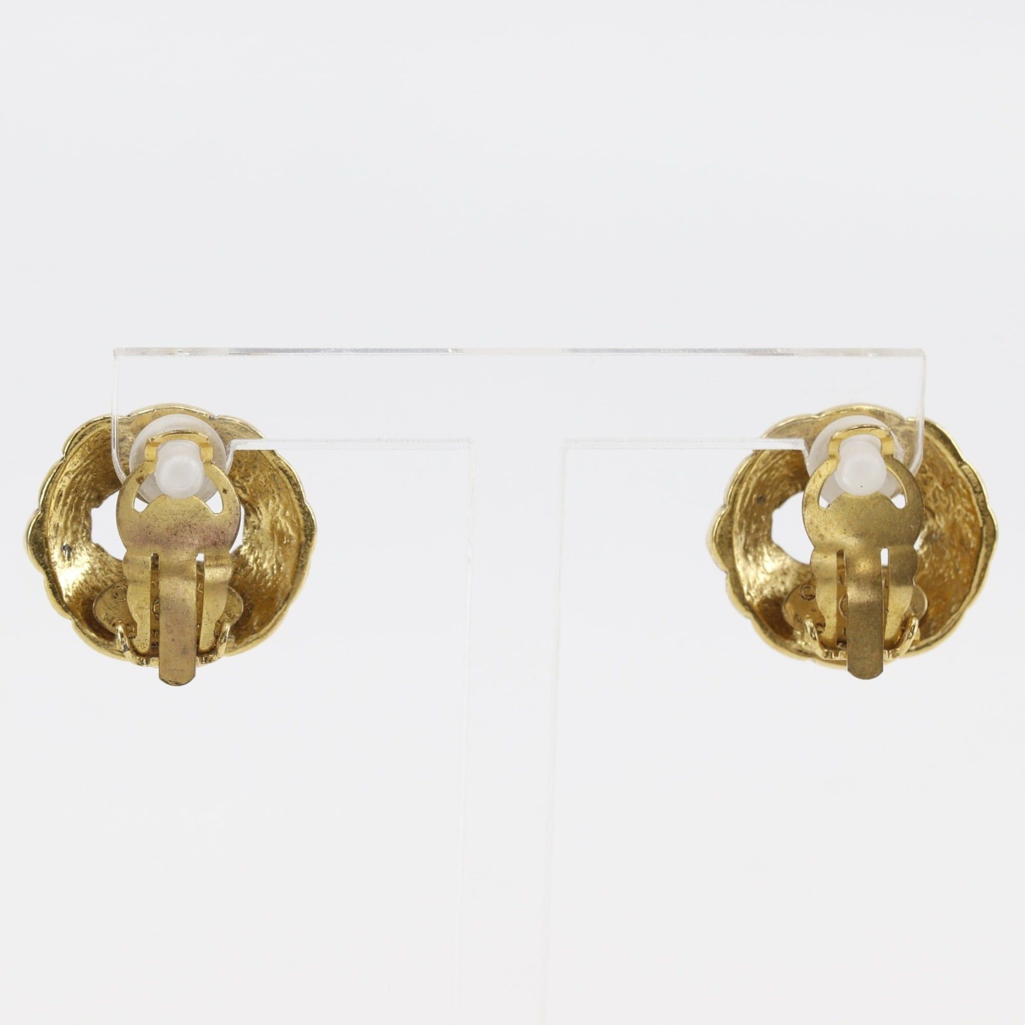 Chanel Chanel Coco Mark Earrings, Vintage, Gold Plated, 1988, Size 23, Approx. 15.7g, Women's. Size ONE SIZE - 3 Thumbnail