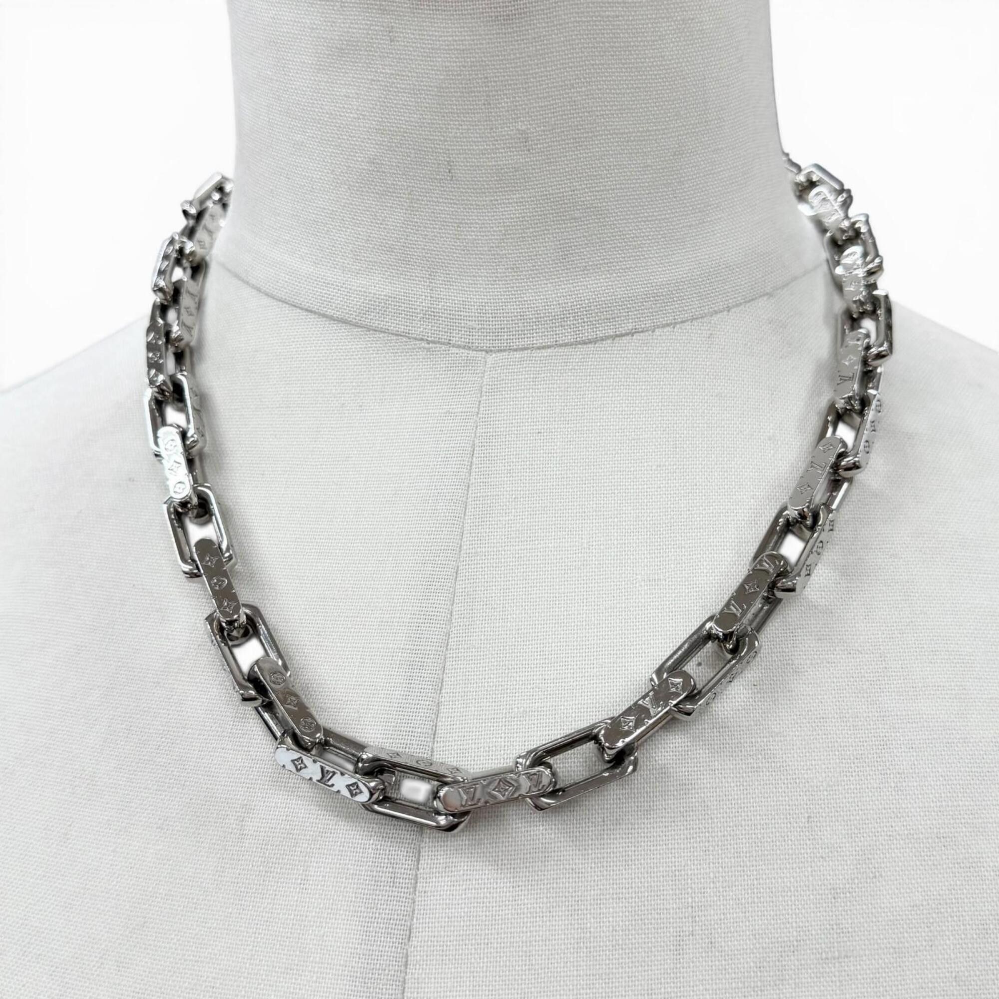 Louis Vuitton LOUIS VUITTON (Louis Vuitton) 2020 model M64196 Collier Chain Monogram Necklace, Silver, Made in Italy, Men's Accessory Size ONE SIZE - 2 Thumbnail