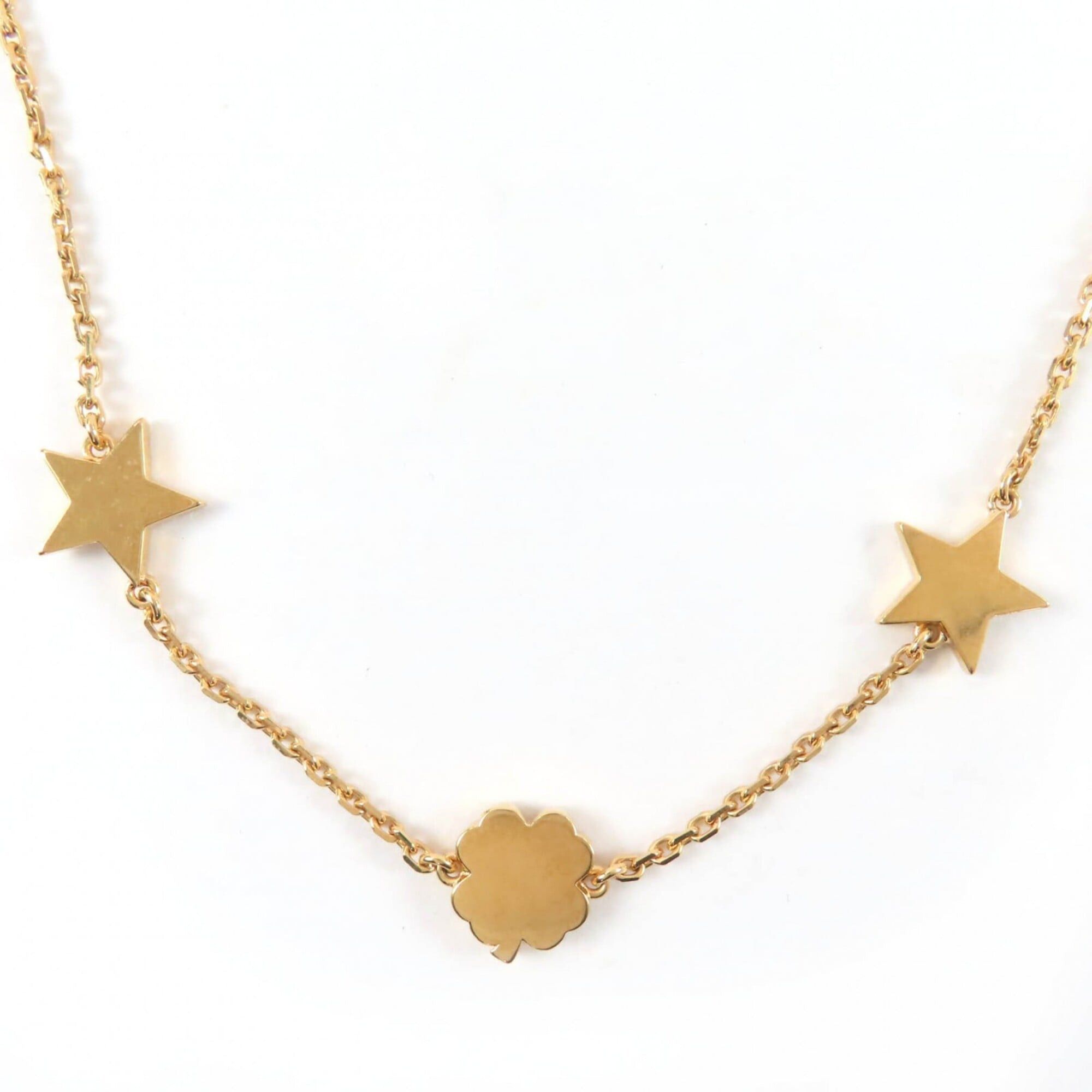 Dior Christian Dior N3480WOMMP Destiny Mother-of-Pearl Star Clover Necklace Gold Women's Size ONE SIZE - 8 Thumbnail