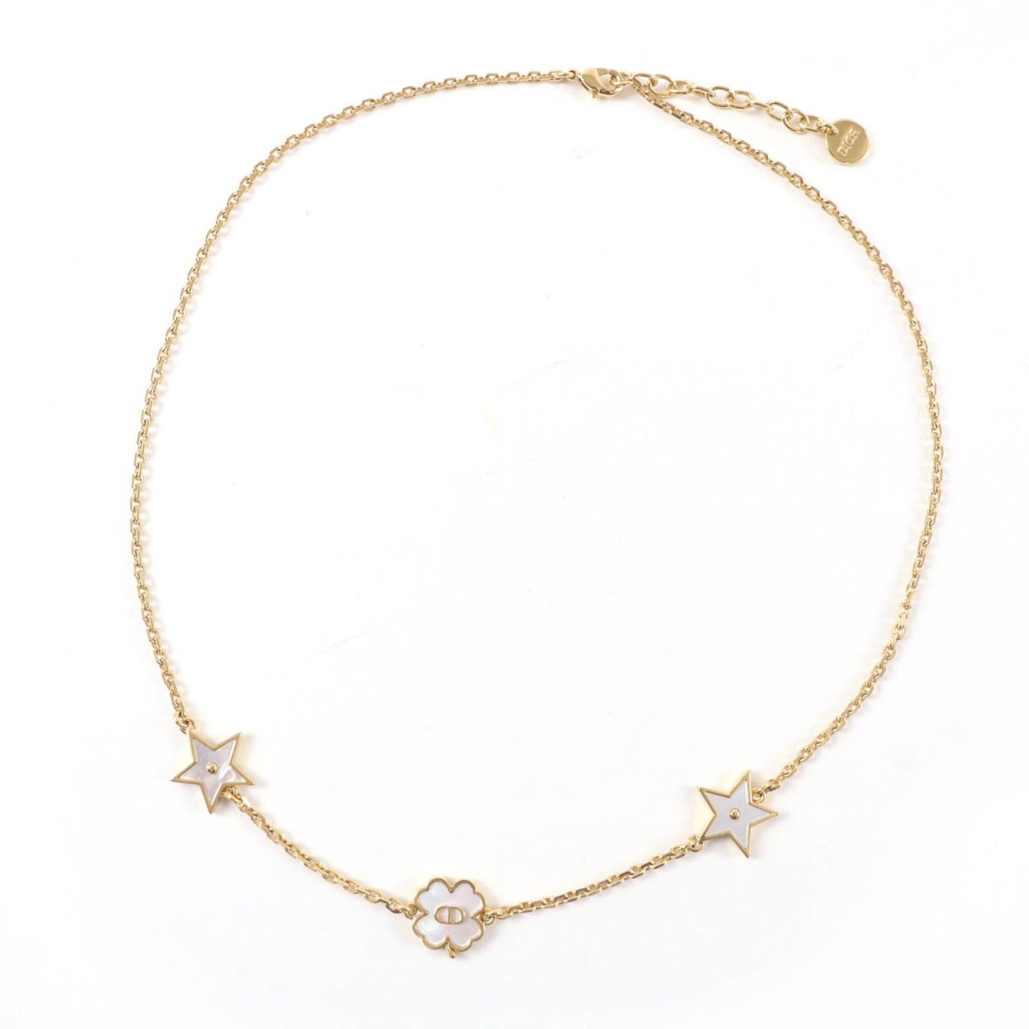 Dior Christian Dior N3480WOMMP Destiny Mother-of-Pearl Star Clover Necklace Gold Women's Size ONE SIZE - 2 Thumbnail