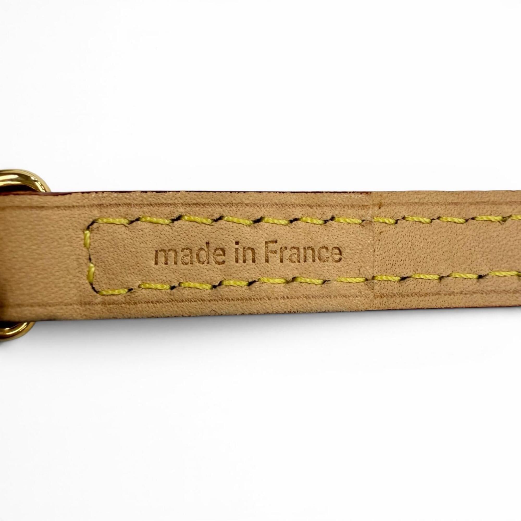 Louis Vuitton Louis Vuitton logo-embossed vachetta leather shoulder strap, light brown, gold hardware, made in France, women's. Size ONE SIZE - 6 Thumbnail