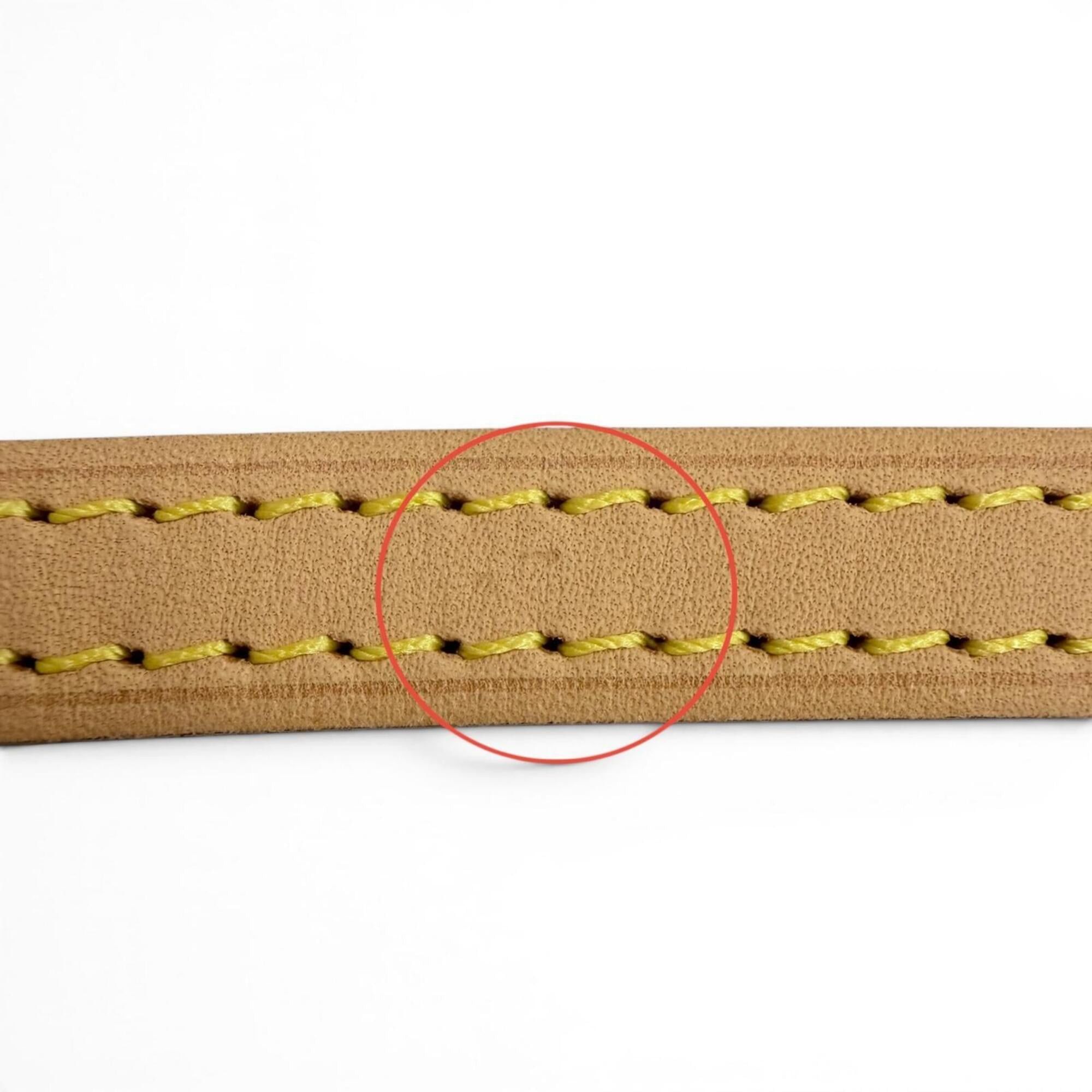 Louis Vuitton Louis Vuitton logo-embossed vachetta leather shoulder strap, light brown, gold hardware, made in France, women's. Size ONE SIZE - 7 Thumbnail