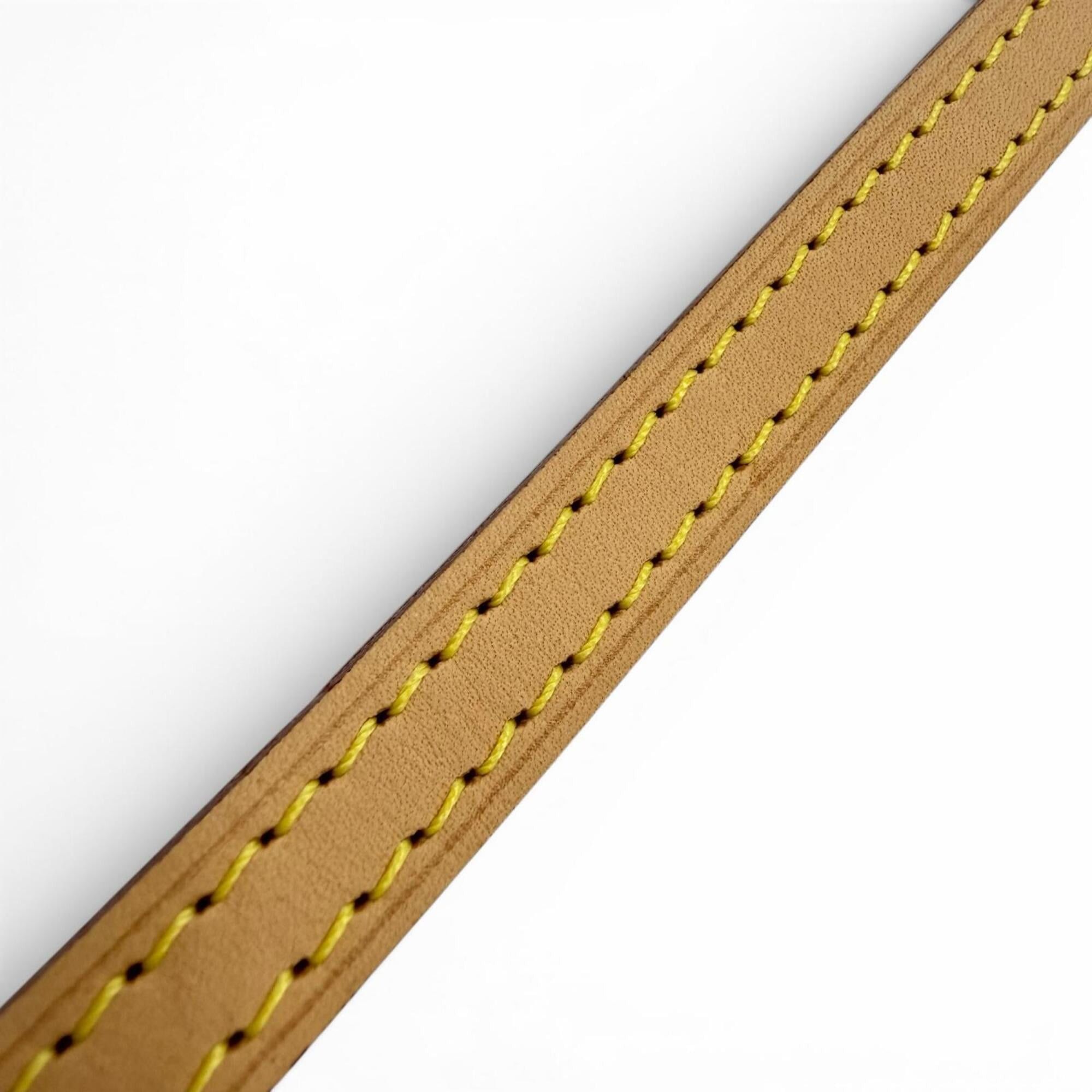 Louis Vuitton Louis Vuitton logo-embossed vachetta leather shoulder strap, light brown, gold hardware, made in France, women's. Size ONE SIZE - 3 Thumbnail