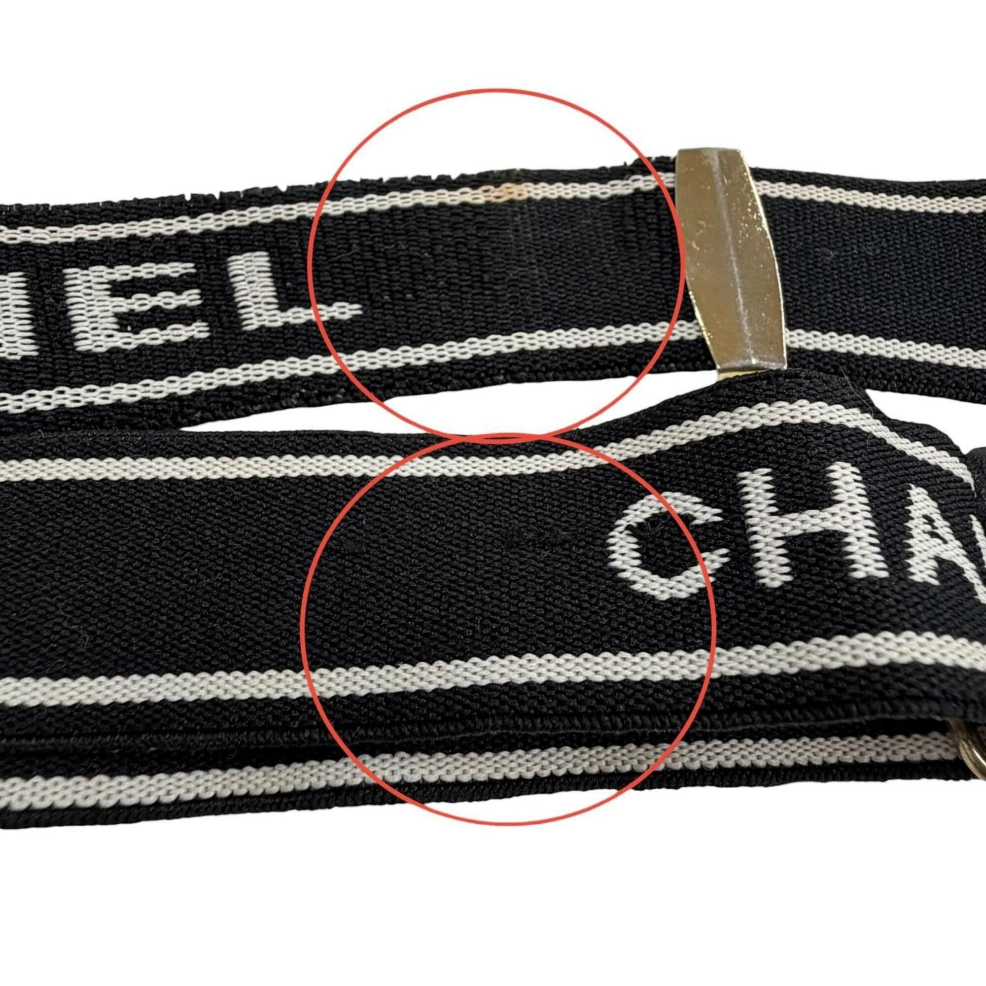 Chanel CHANEL Vintage Logo Coco Mark Hardware Leather Suspenders, Black, Made in Italy, Women's, with Box Size ONE SIZE - 10 Thumbnail
