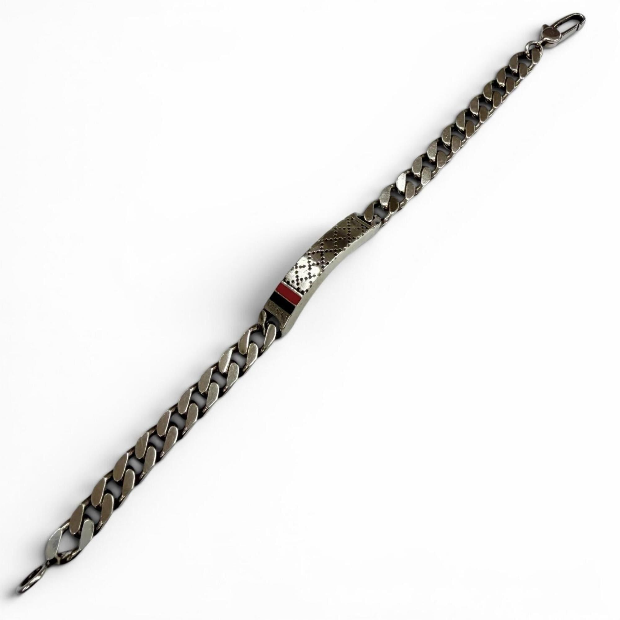 Gucci GUCCI 295676 AG925 Diamante Web Stripe Chain Bracelet, Silver, 18k, Made in Italy, Weight 18.89g, Men's/Women's. Size ONE SIZE - 2 Thumbnail