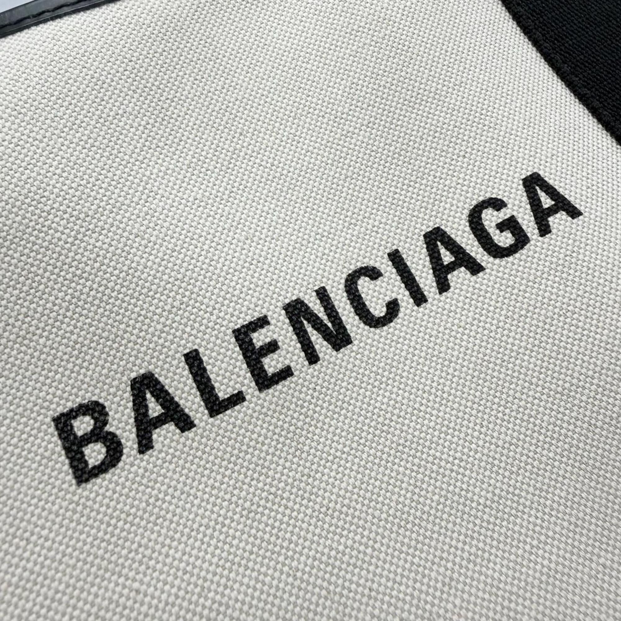 Balenciaga BALENCIAGA 390346 Navy Cabas XS Canvas Leather Shoulder Bag, Natural Black, Made in Italy, Women's, with Dust Bag Size ONE SIZE - 10 Thumbnail