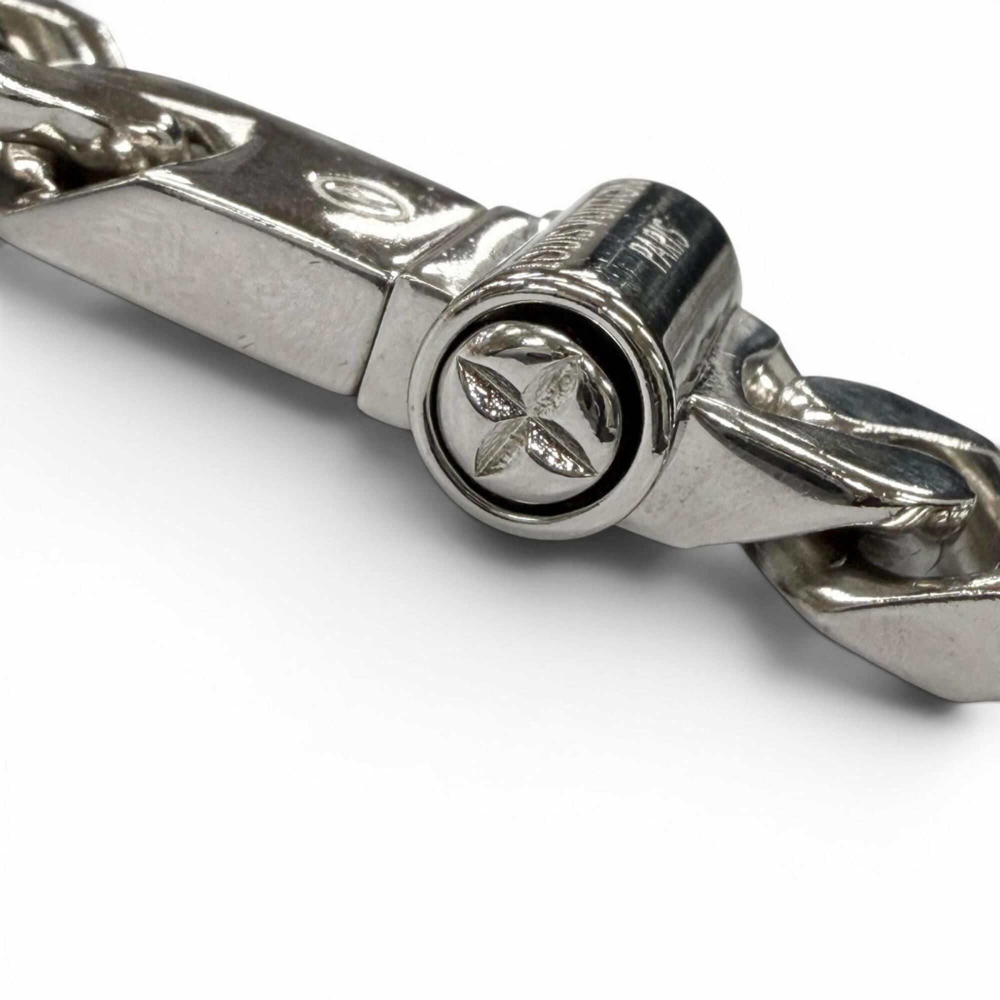 Louis Vuitton LOUIS VUITTON M68272 Collier Chain Curb Link Monogram Necklace Silver Made in Italy Men's Accessory Size ONE SIZE - 6 Thumbnail