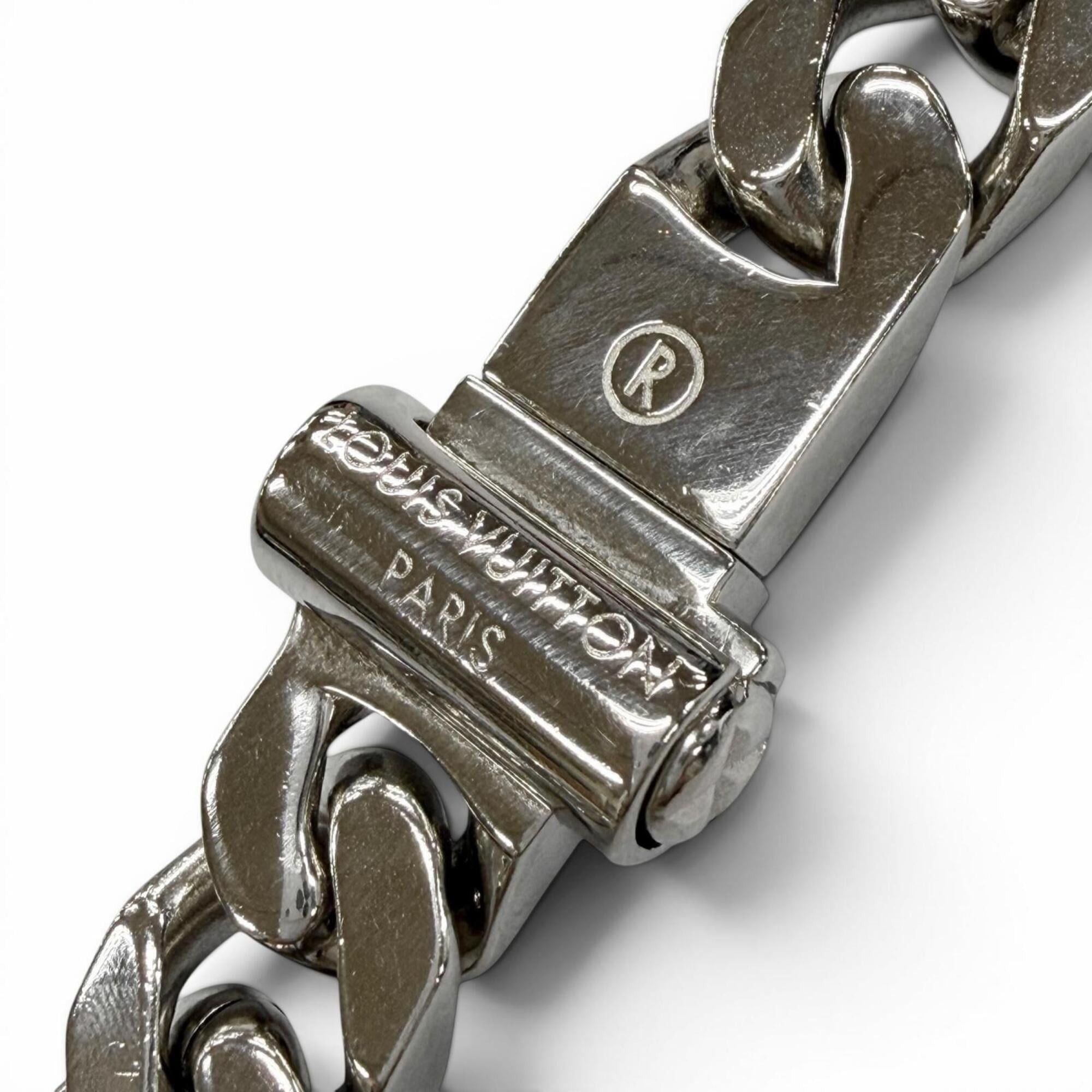Louis Vuitton LOUIS VUITTON M68272 Collier Chain Curb Link Monogram Necklace Silver Made in Italy Men's Accessory Size ONE SIZE - 7 Thumbnail