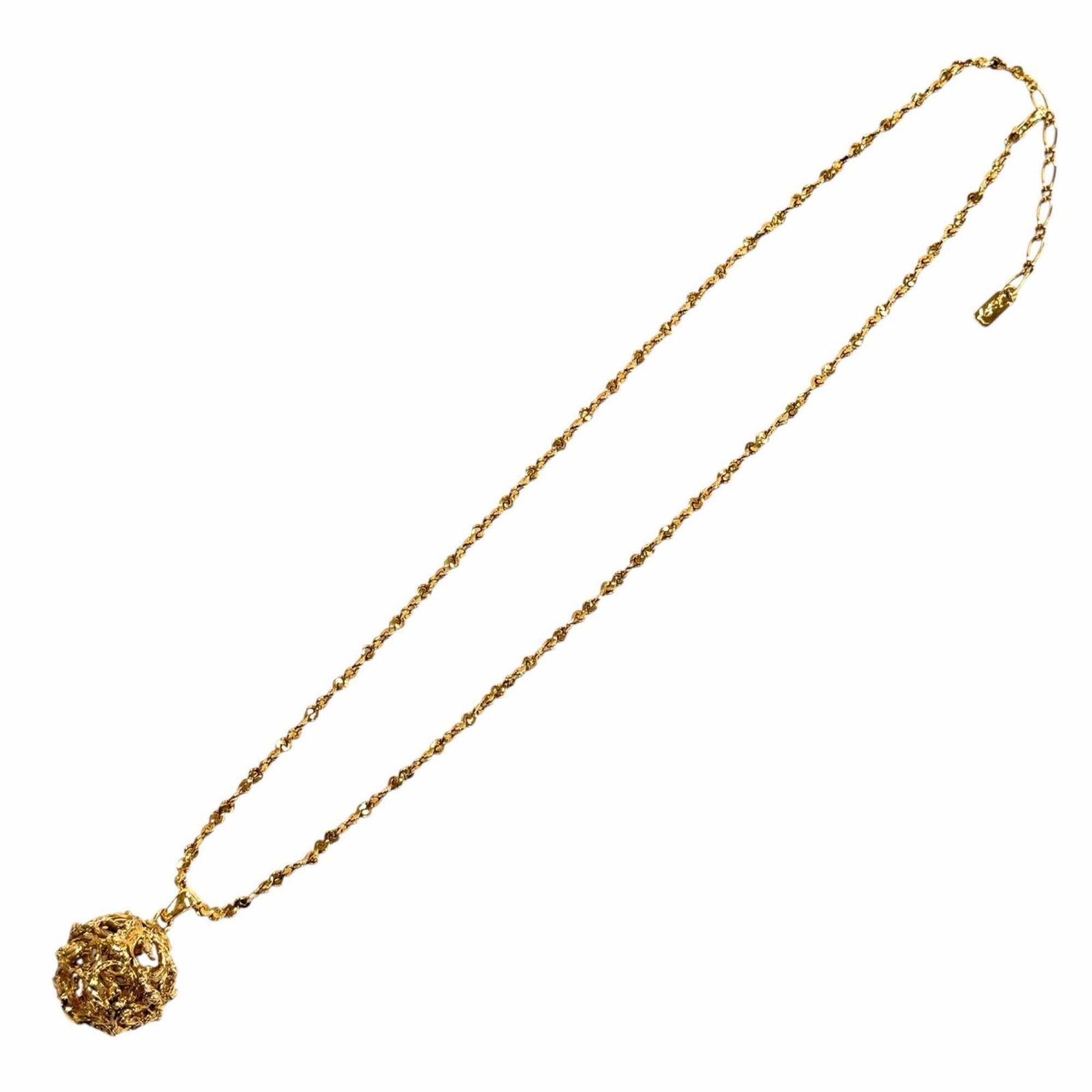 Yves Saint Laurent YVES SAINT LAURENT Vintage Ball Necklace Pendant - Gold Women's Accessory Size ONE SIZE - 3 Thumbnail