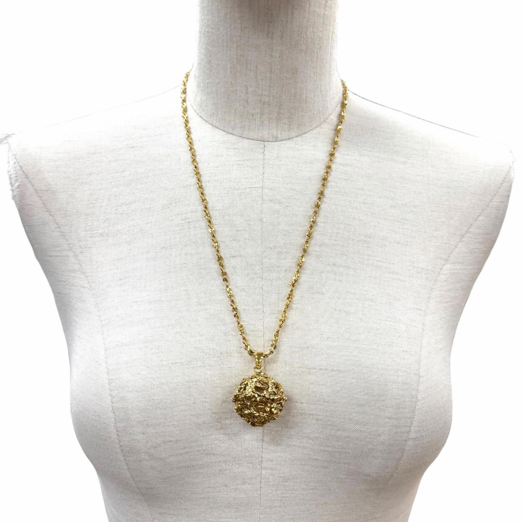 Yves Saint Laurent YVES SAINT LAURENT Vintage Ball Necklace Pendant - Gold Women's Accessory Size ONE SIZE - 2 Thumbnail
