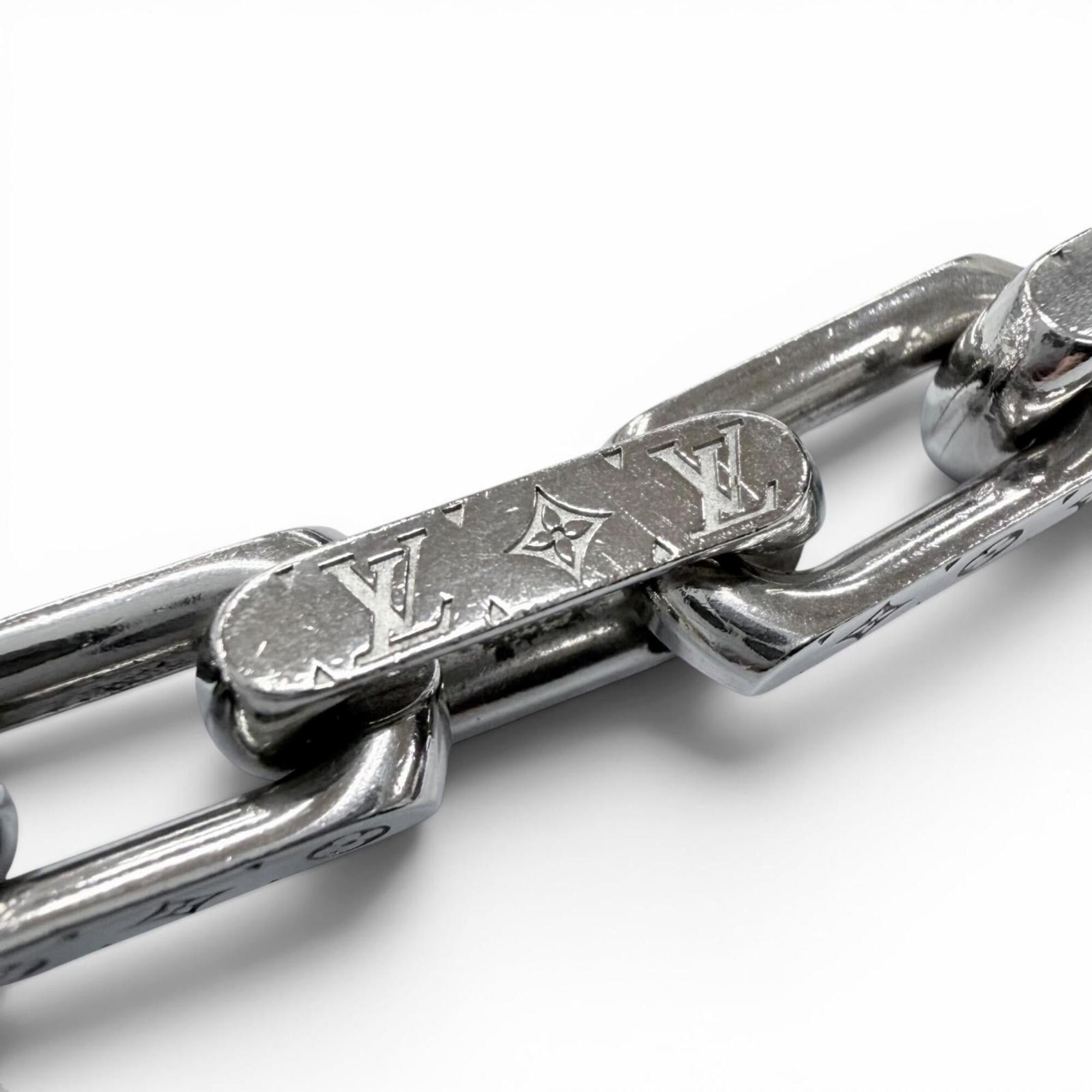 Louis Vuitton LOUIS VUITTON M00307 Collier Chain Monogram Necklace, Silver, Made in Italy, 2022 Model, Men's, with Box and Dust Bag. Size ONE SIZE - 4 Thumbnail