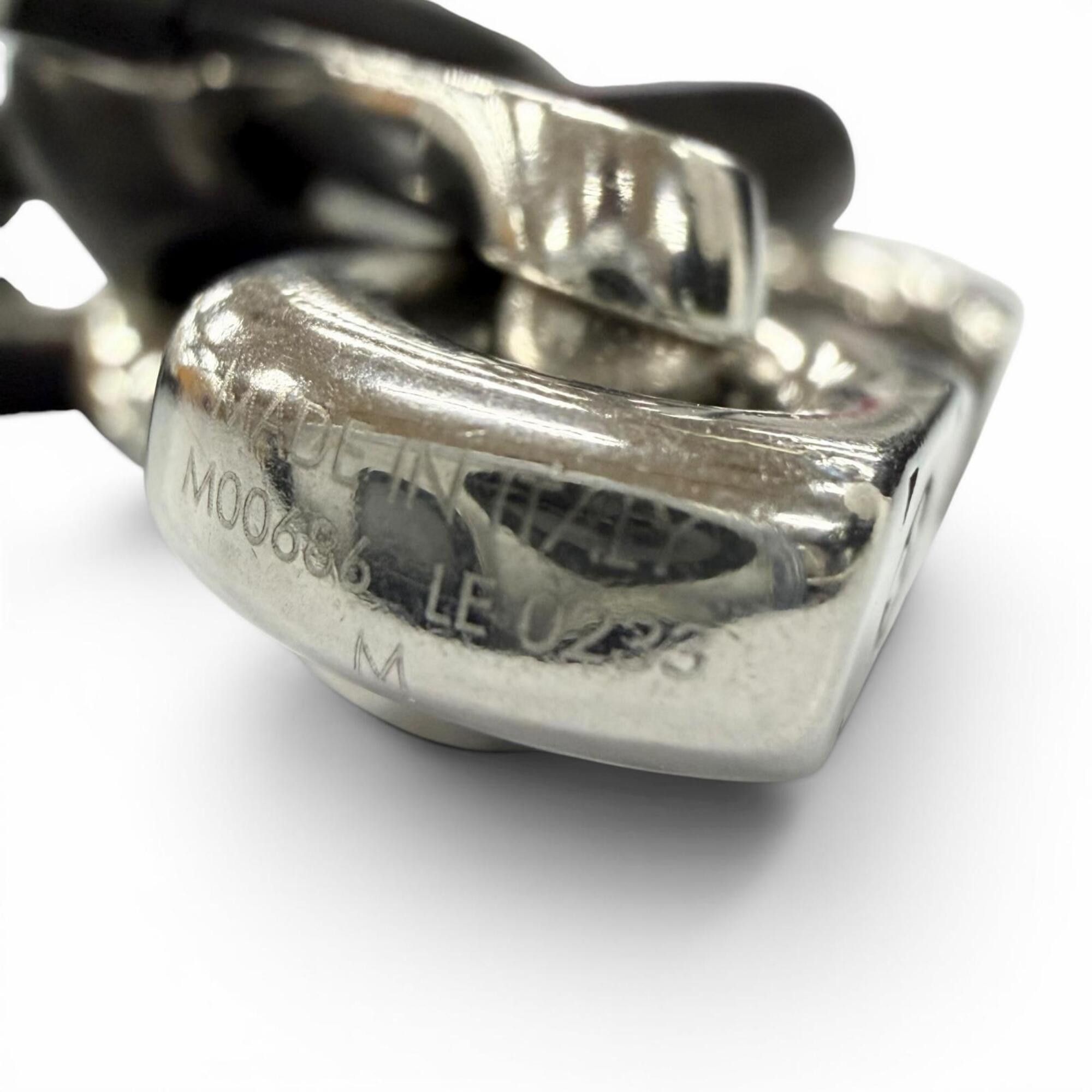 Louis Vuitton LOUIS VUITTON M00686 Monogram Chain Bracelet, Silver & Black, Size M, Made in Italy, Men's, with Box and Dust Bag. Size ONE SIZE - 5 Thumbnail