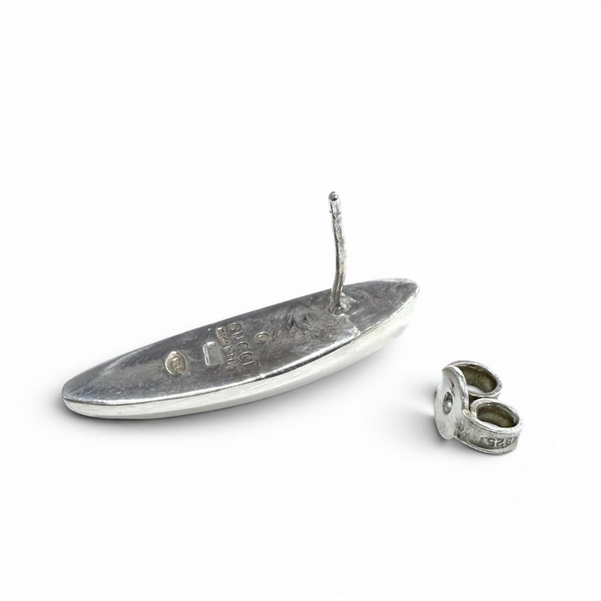 Gucci GUCCI Oval SV925 Earrings (Pair) - Silver, Made in Italy, Weight: 11.46g, Women's Size ONE SIZE - 4 Thumbnail