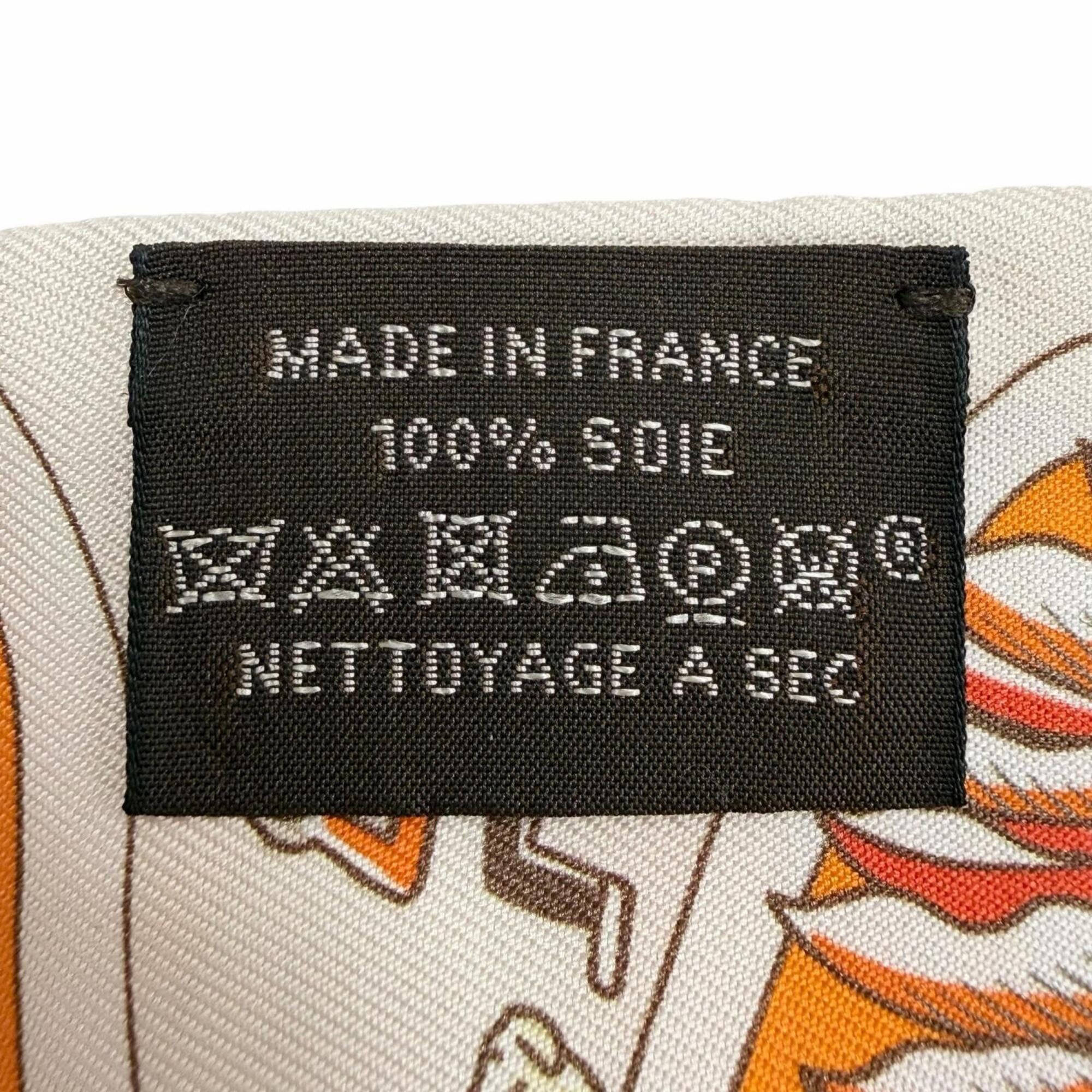 Hermes HERMES Twilly Exposition Universelle (World's Fair) 100% Silk Orange Ciel Brick Scarf/Muffler - Made in France Women's Size ONE SIZE - 6 Thumbnail