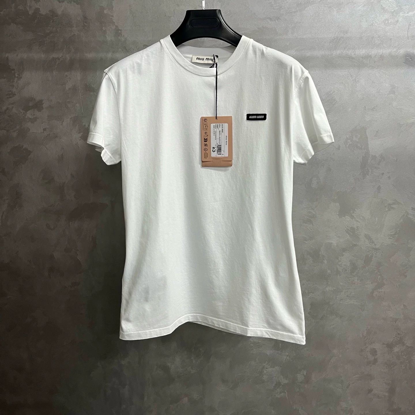 Miu Miu Miu Miu Logo Patch Jersey T-Shirt S Size S / US 4 / IT 40 - 2 Thumbnail
