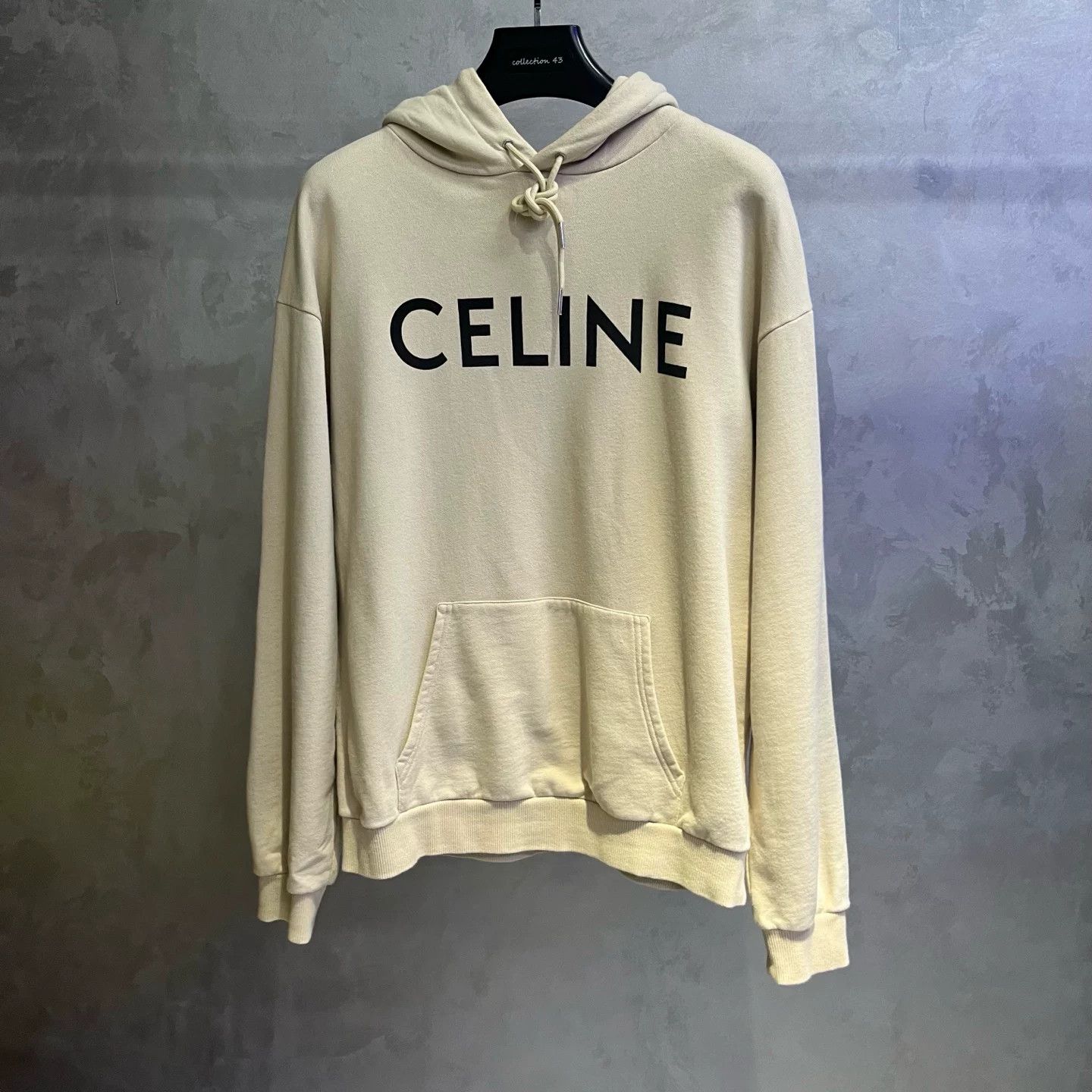 Celine CELINE Big Logo Beige Hoodie Size M Size US M / EU 48-50 / 2 - 2 Thumbnail