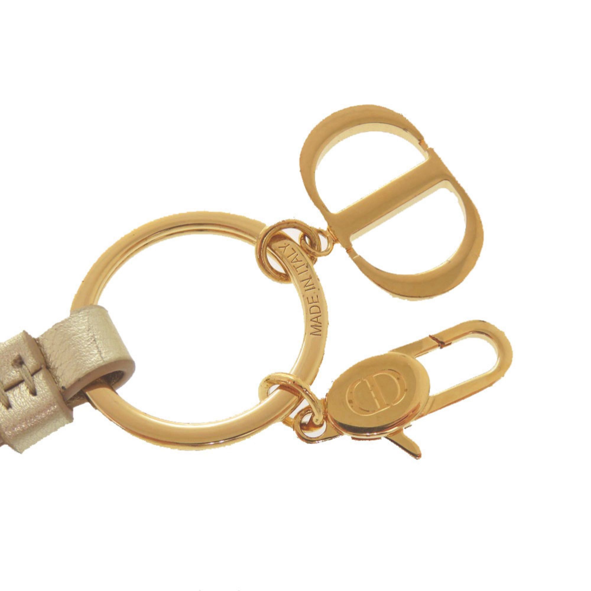 Dior Christian Dior Like New Dior Cannage Star Keychain with Mirror, Gold Hardware, 43MA 0294, Leather, Charm 0644Dior Size ONE SIZE - 5 Thumbnail