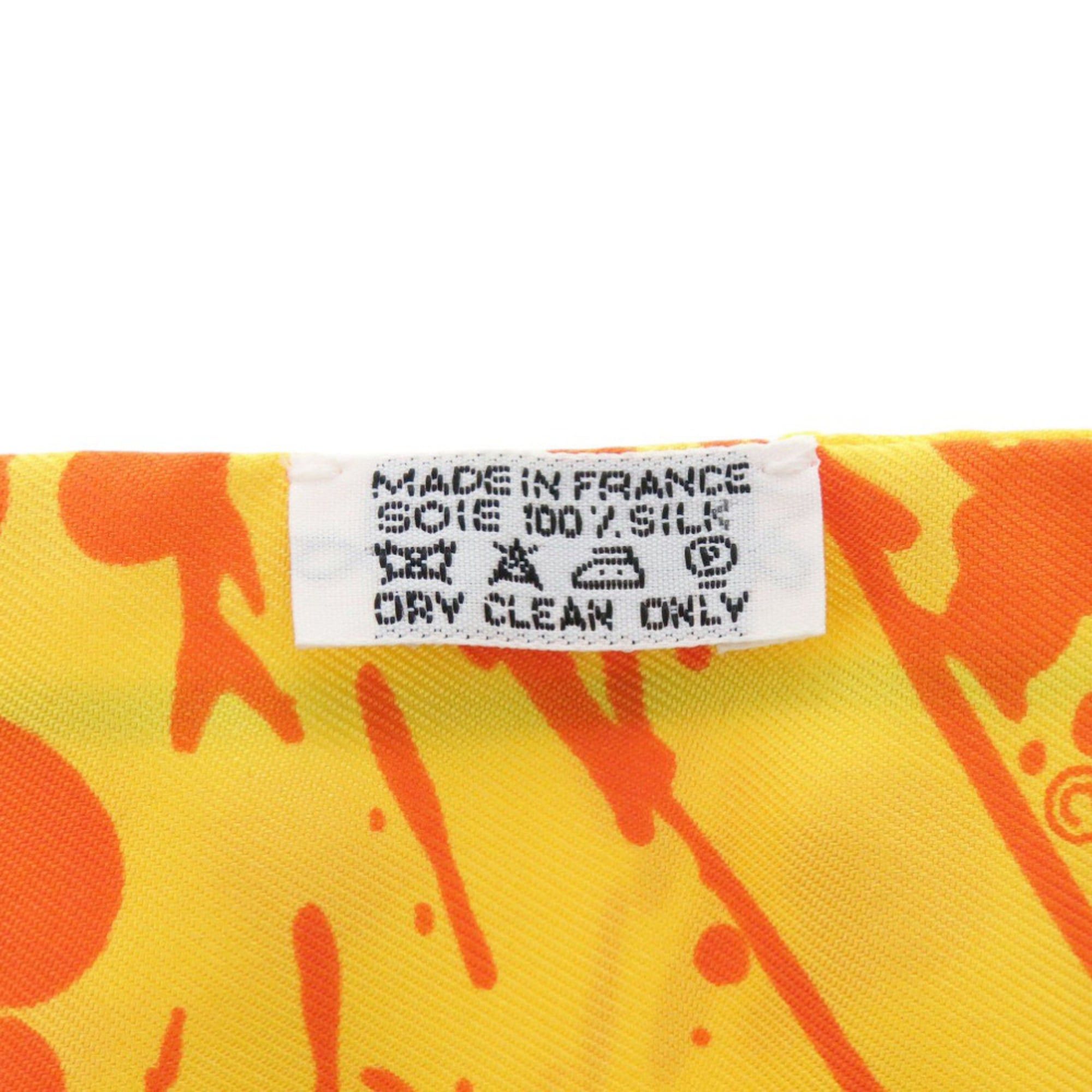 Hermes Excellent condition Hermes Twilly "Unexpected Horse" silk yellow scarf/muffler 0393HERMES Size ONE SIZE - 3 Thumbnail