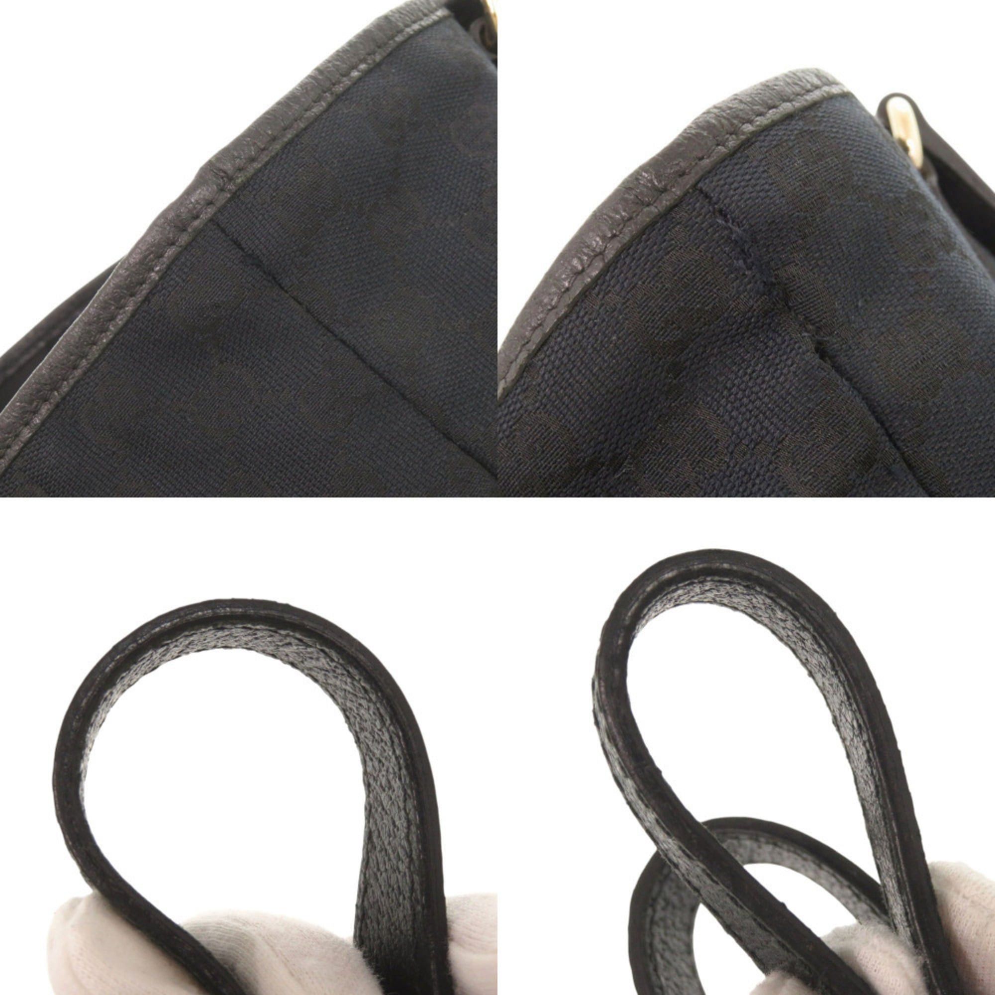 Gucci Gucci GG Canvas Leather 153009 Black Tote Bag 1967 GUCCI Size ONE SIZE - 8 Thumbnail