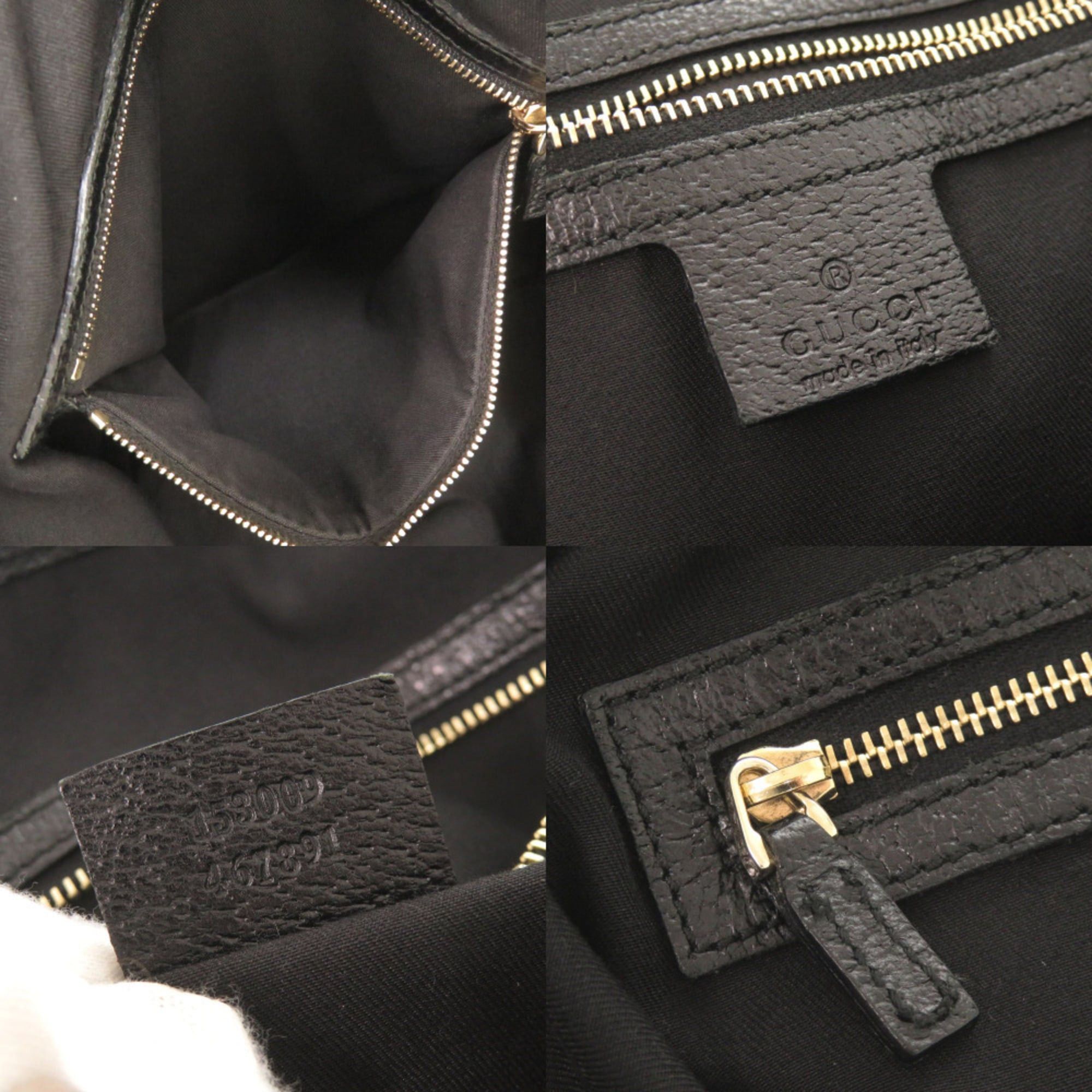 Gucci Gucci GG Canvas Leather 153009 Black Tote Bag 1967 GUCCI Size ONE SIZE - 7 Thumbnail