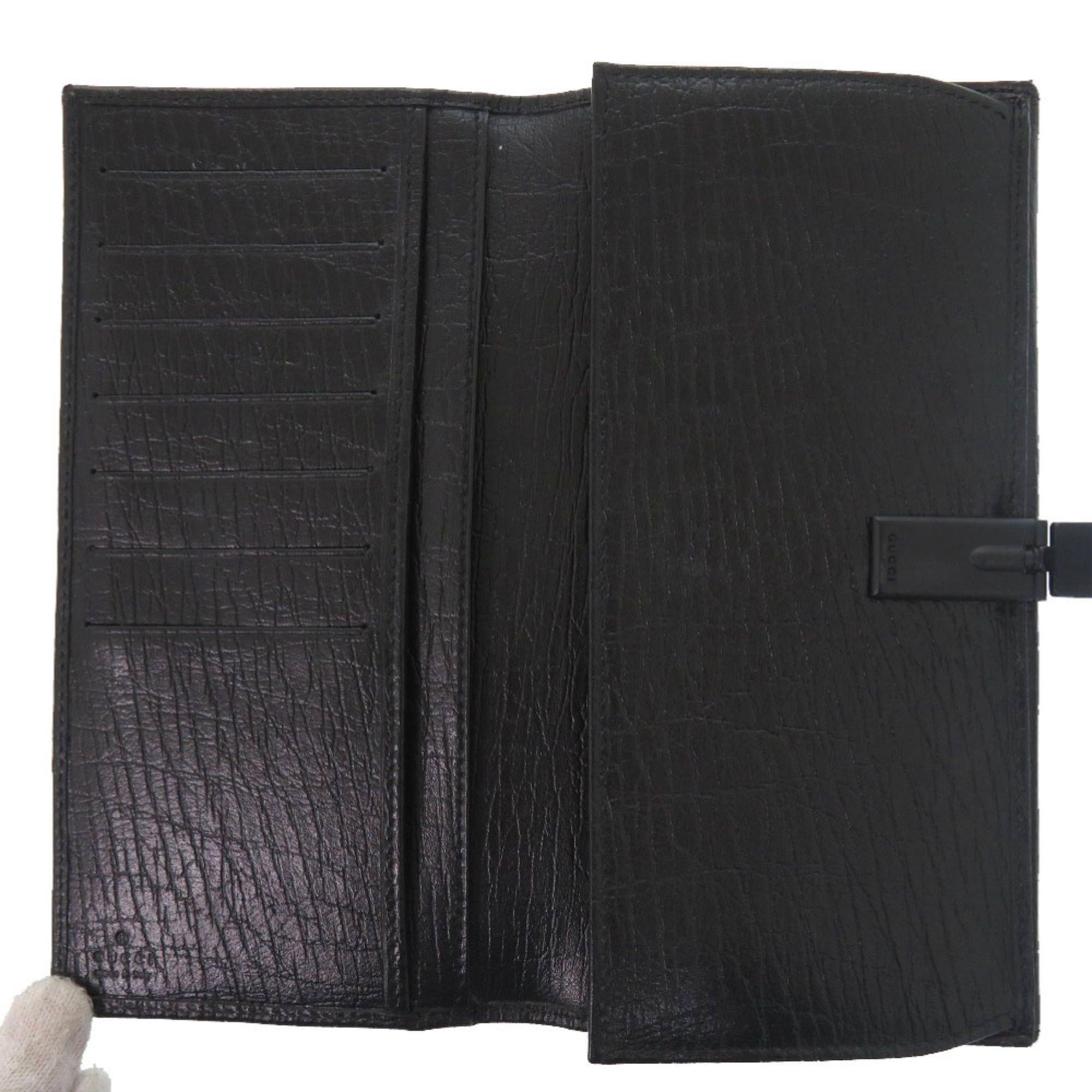 Gucci Excellent condition Gucci Bamboo Bi-fold Long Wallet 112522 Leather Black Brown 0920GUCCI Size ONE SIZE - 4 Thumbnail
