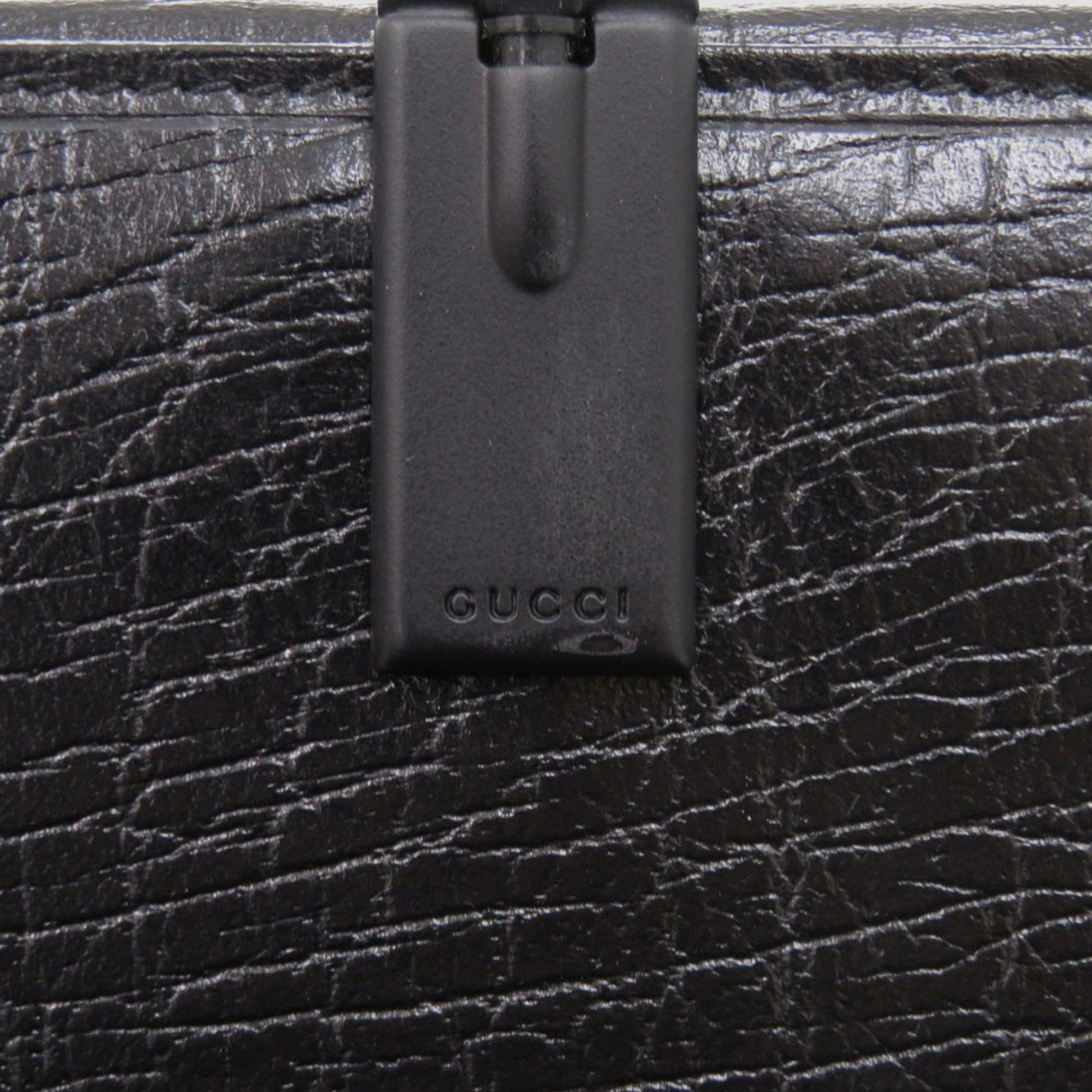 Gucci Excellent condition Gucci Bamboo Bi-fold Long Wallet 112522 Leather Black Brown 0920GUCCI Size ONE SIZE - 7 Thumbnail