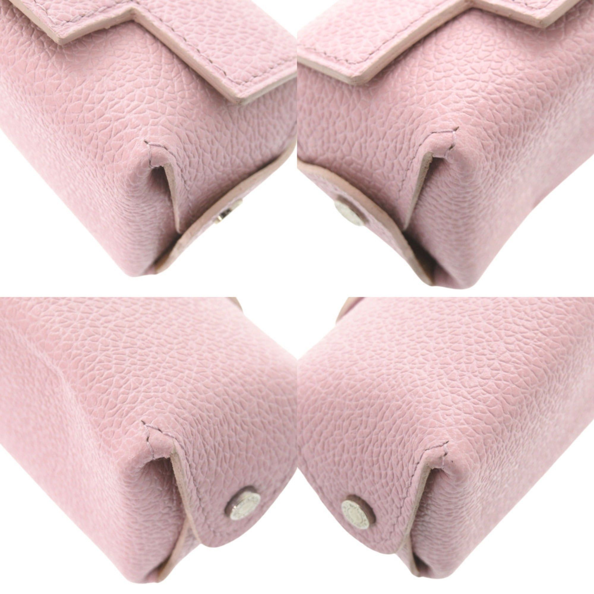 Bvlgari Excellent condition Bulgari logo key ring attached leather pink mini pouch/accessory case 0767BVLGARI Size ONE SIZE - 5 Thumbnail