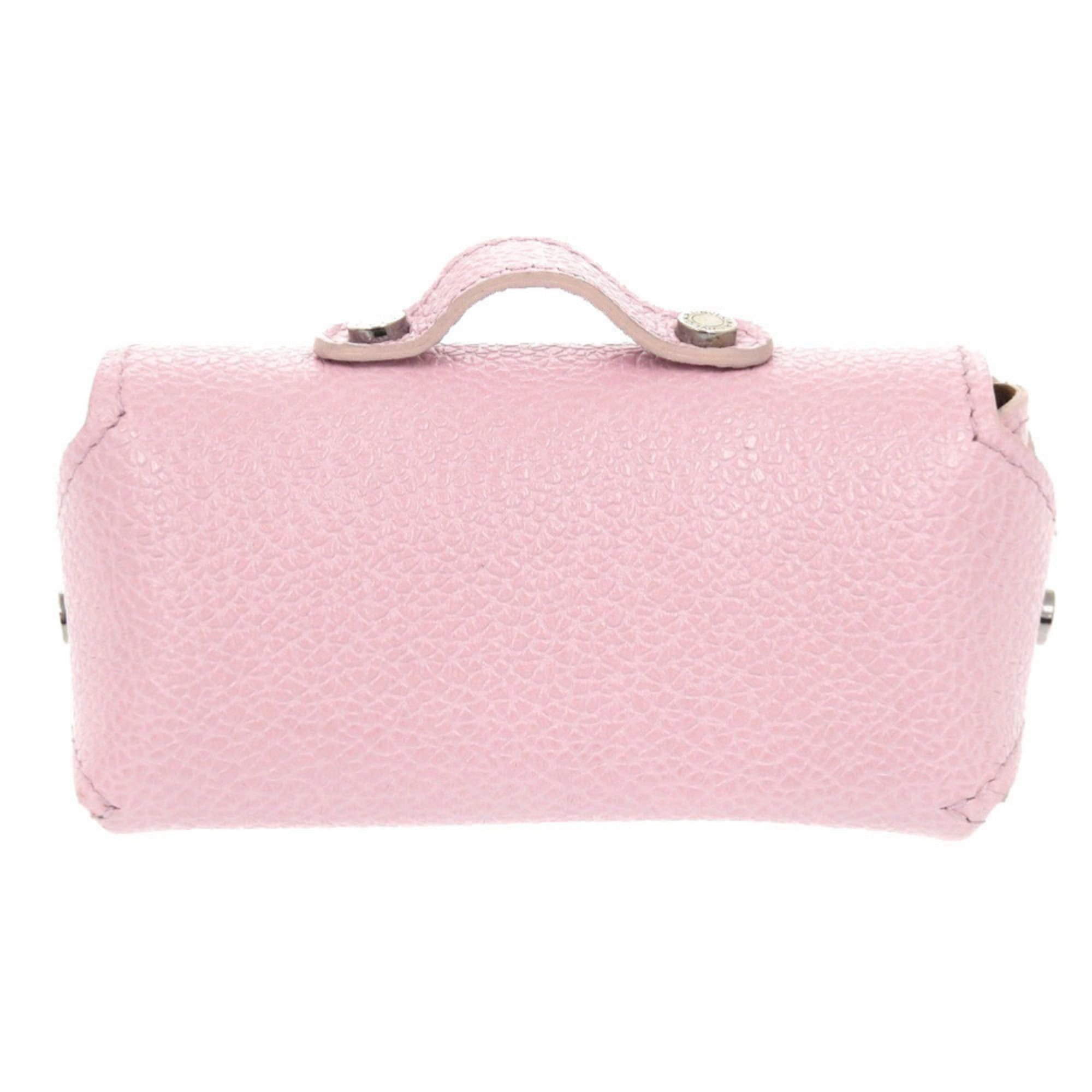 Bvlgari Excellent condition Bulgari logo key ring attached leather pink mini pouch/accessory case 0767BVLGARI Size ONE SIZE - 3 Thumbnail