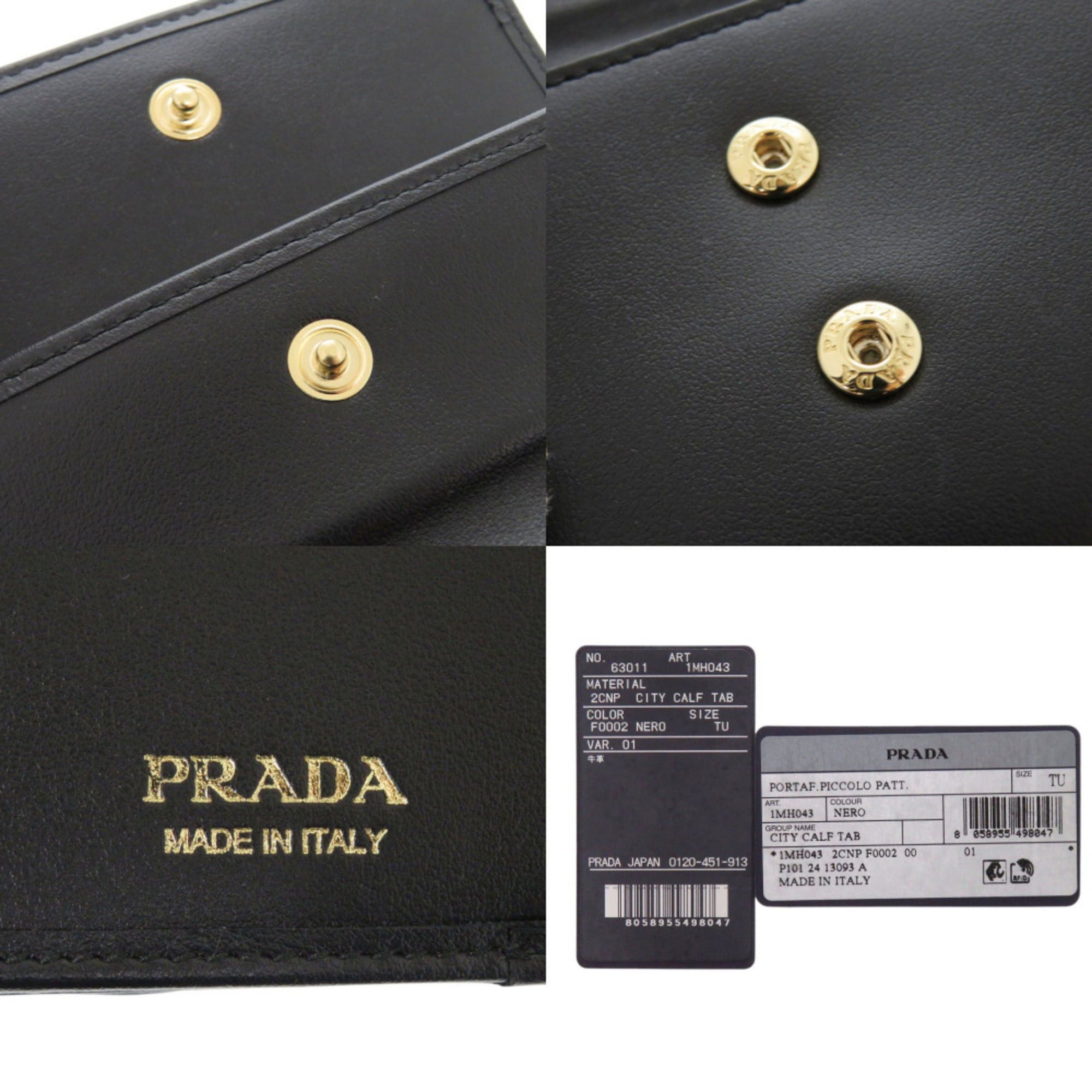 Prada Unused Prada Saffiano Triangle 1MH043 Leather Black Tri-fold Wallet 1105PRADA Size ONE SIZE - 9 Thumbnail