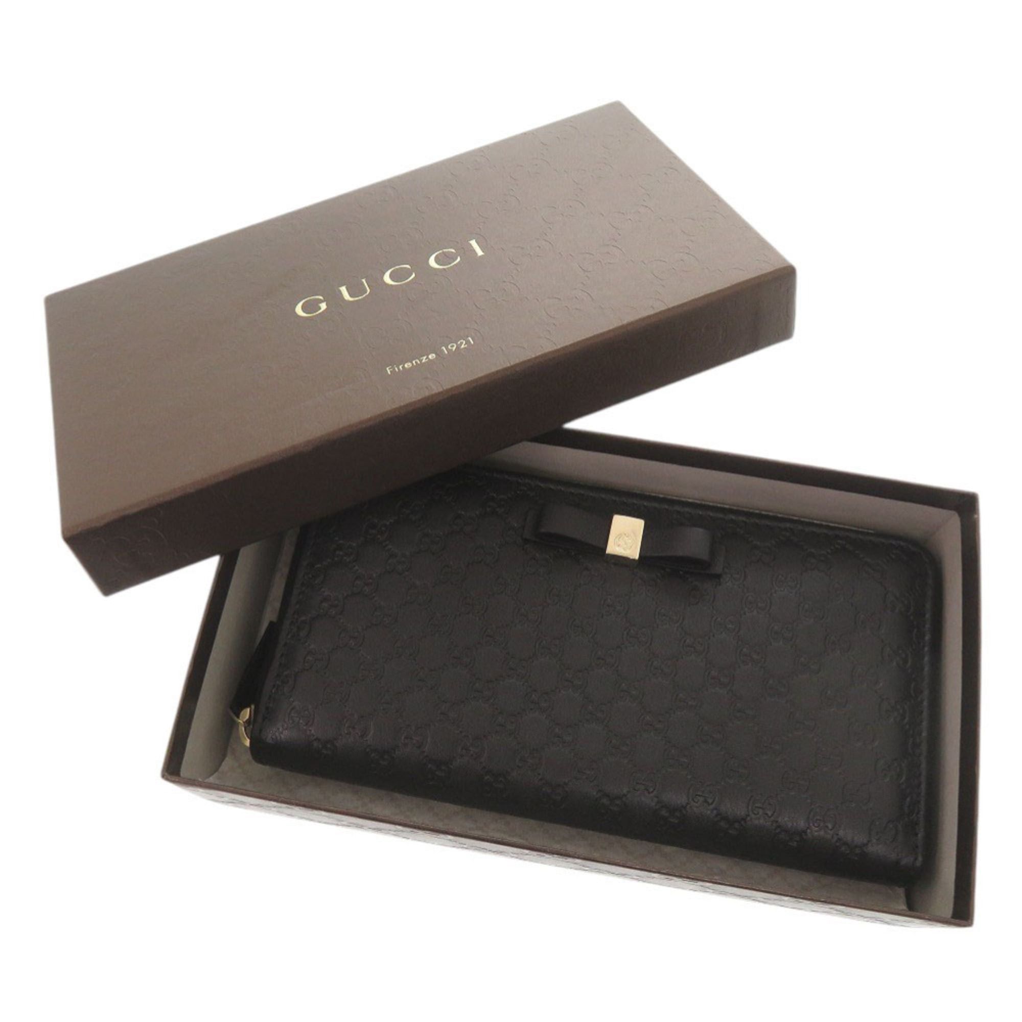 Gucci Like New Gucci Microguccissima Ribbon 388680 Black Round Zip Long Wallet 0731GUCCI Size ONE SIZE - 2 Thumbnail