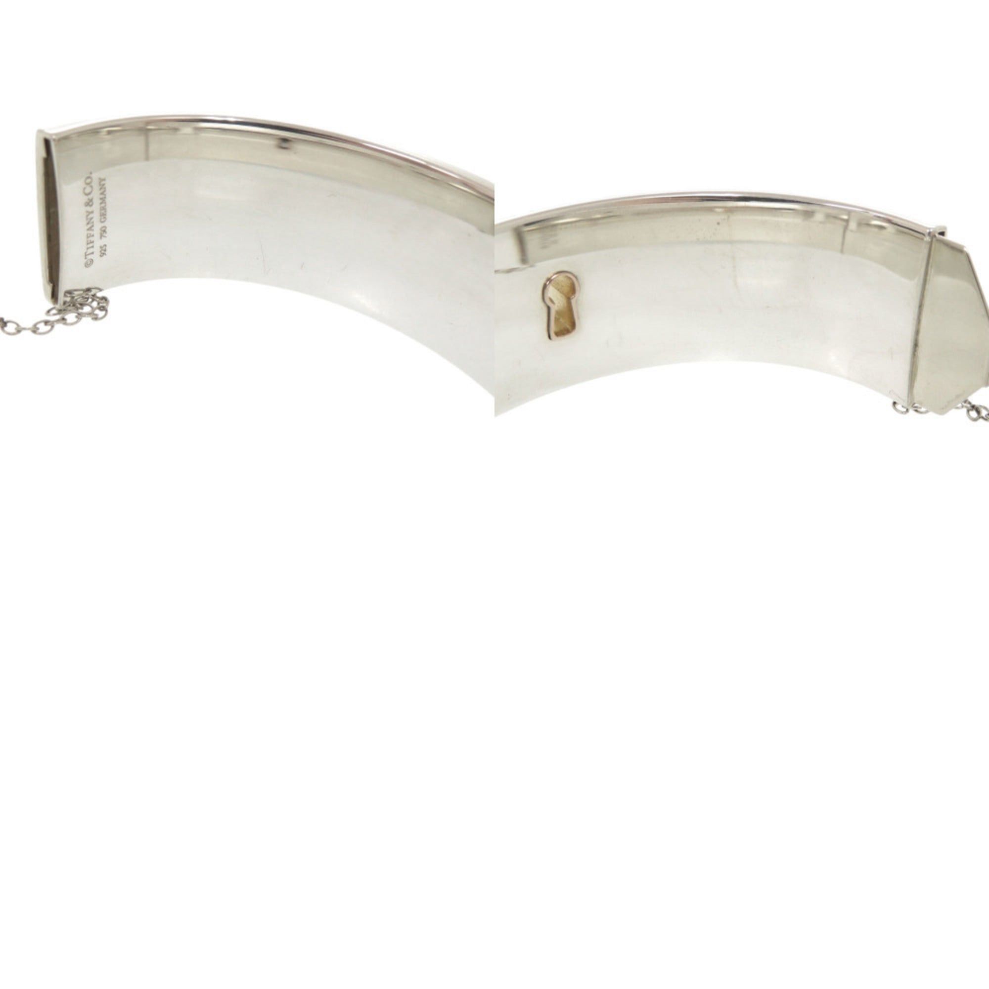 Tiffany & Co. Excellent condition Tiffany & Co. Heart Lock sterling silver 925 18K rose gold 750 bangle bracelet 1727TIFFANY&Co. Size ONE SIZE - 10 Thumbnail