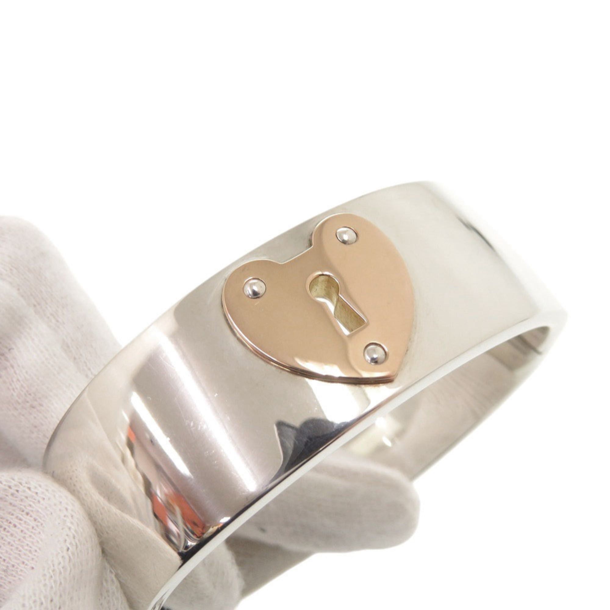 Tiffany & Co. Excellent condition Tiffany & Co. Heart Lock sterling silver 925 18K rose gold 750 bangle bracelet 1727TIFFANY&Co. Size ONE SIZE - 7 Thumbnail