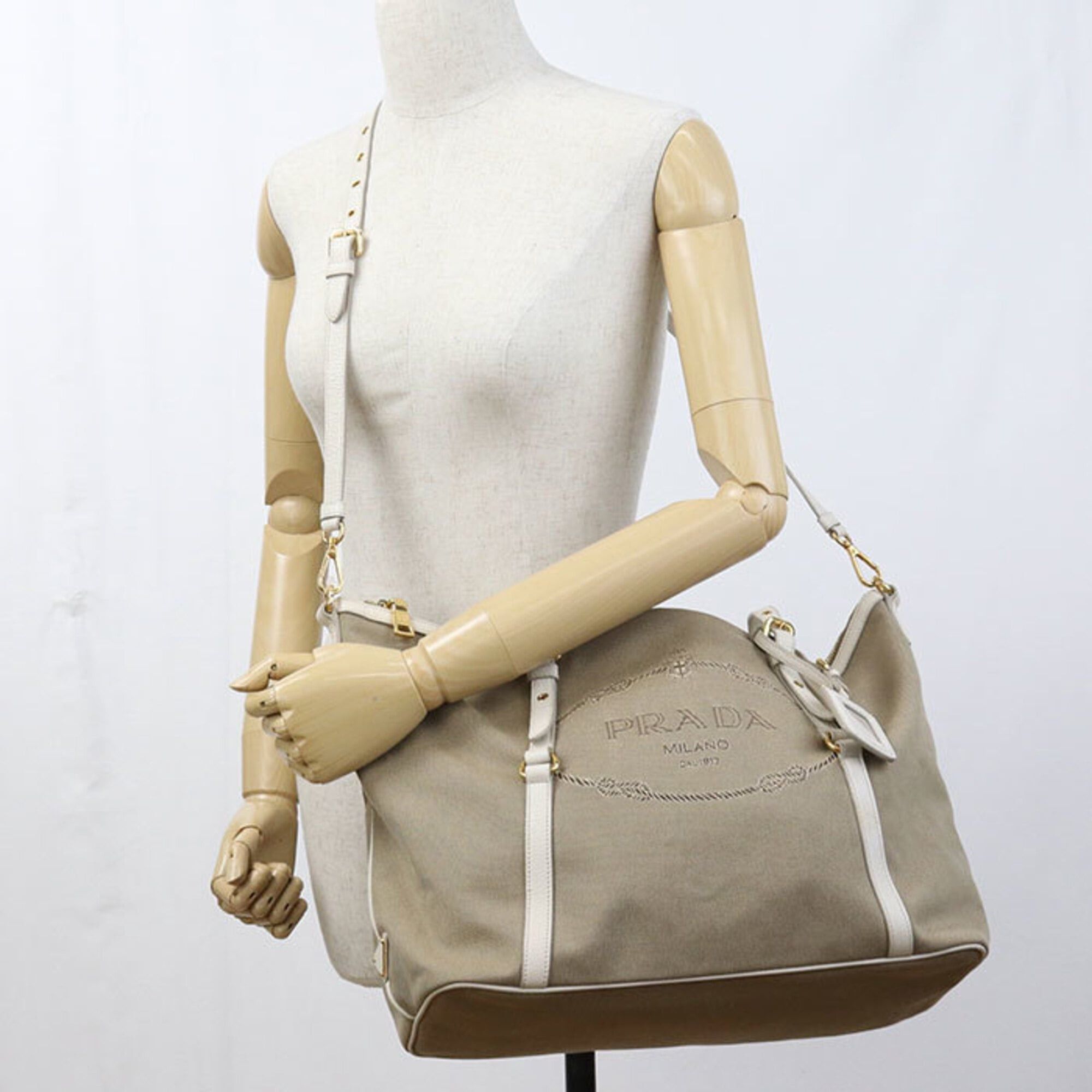 Prada Prada Tote Bag BR4253 2-Way Women's Beige Size ONE SIZE - 11 Thumbnail