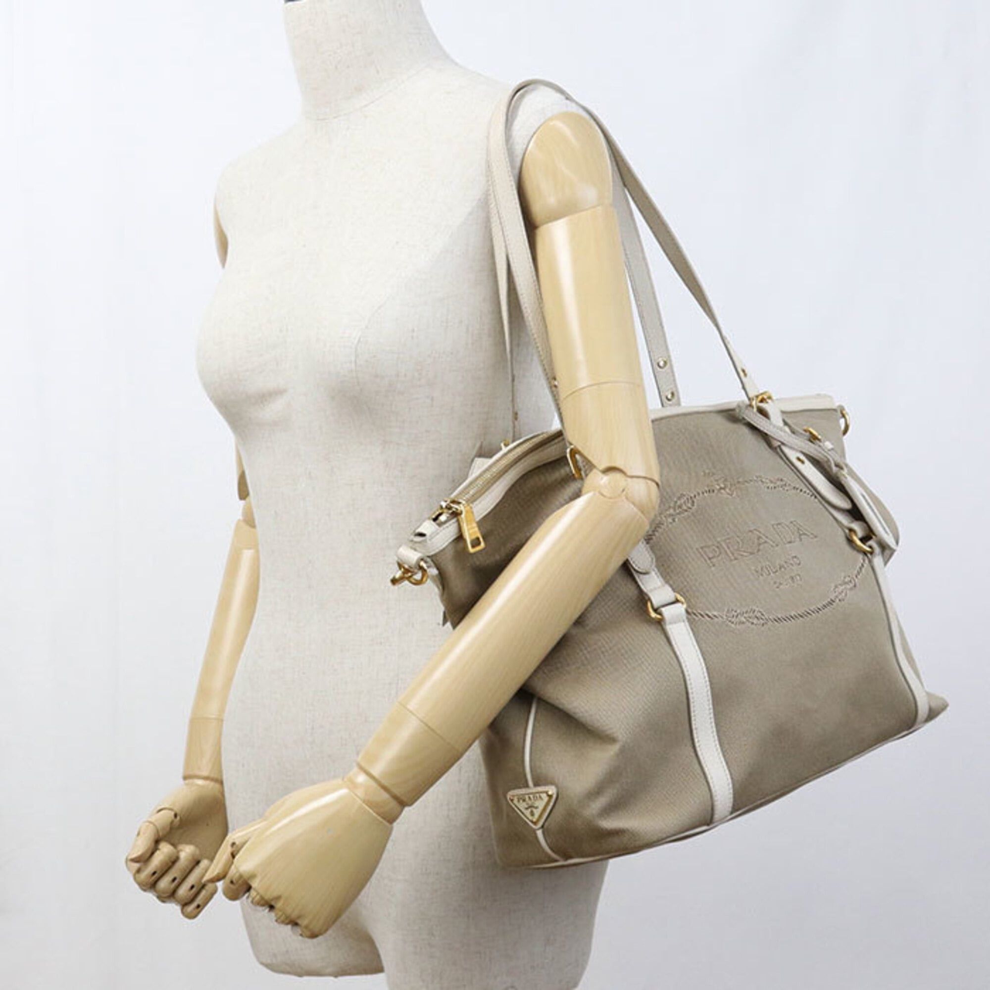 Prada Prada Tote Bag BR4253 2-Way Women's Beige Size ONE SIZE - 10 Thumbnail