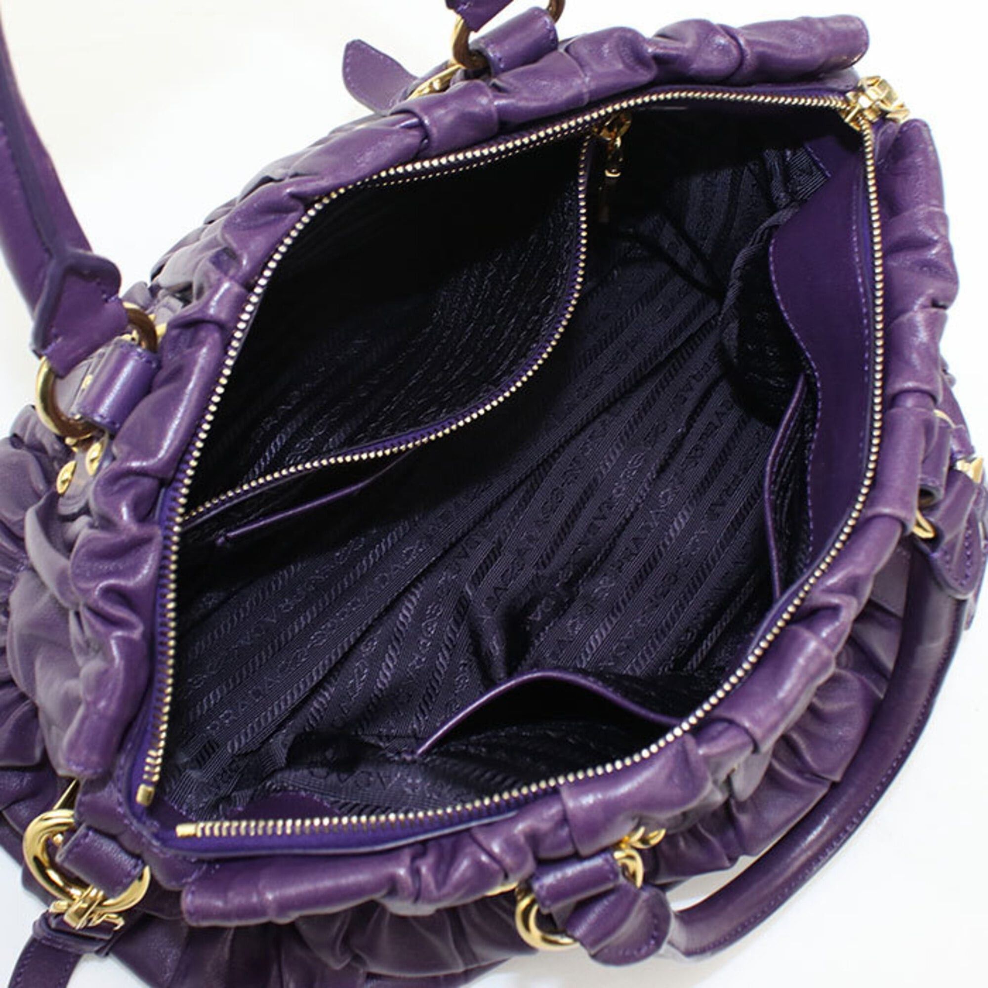 Prada Prada Tote Bag 2-Way Handbag Women's Purple Size ONE SIZE - 3 Thumbnail