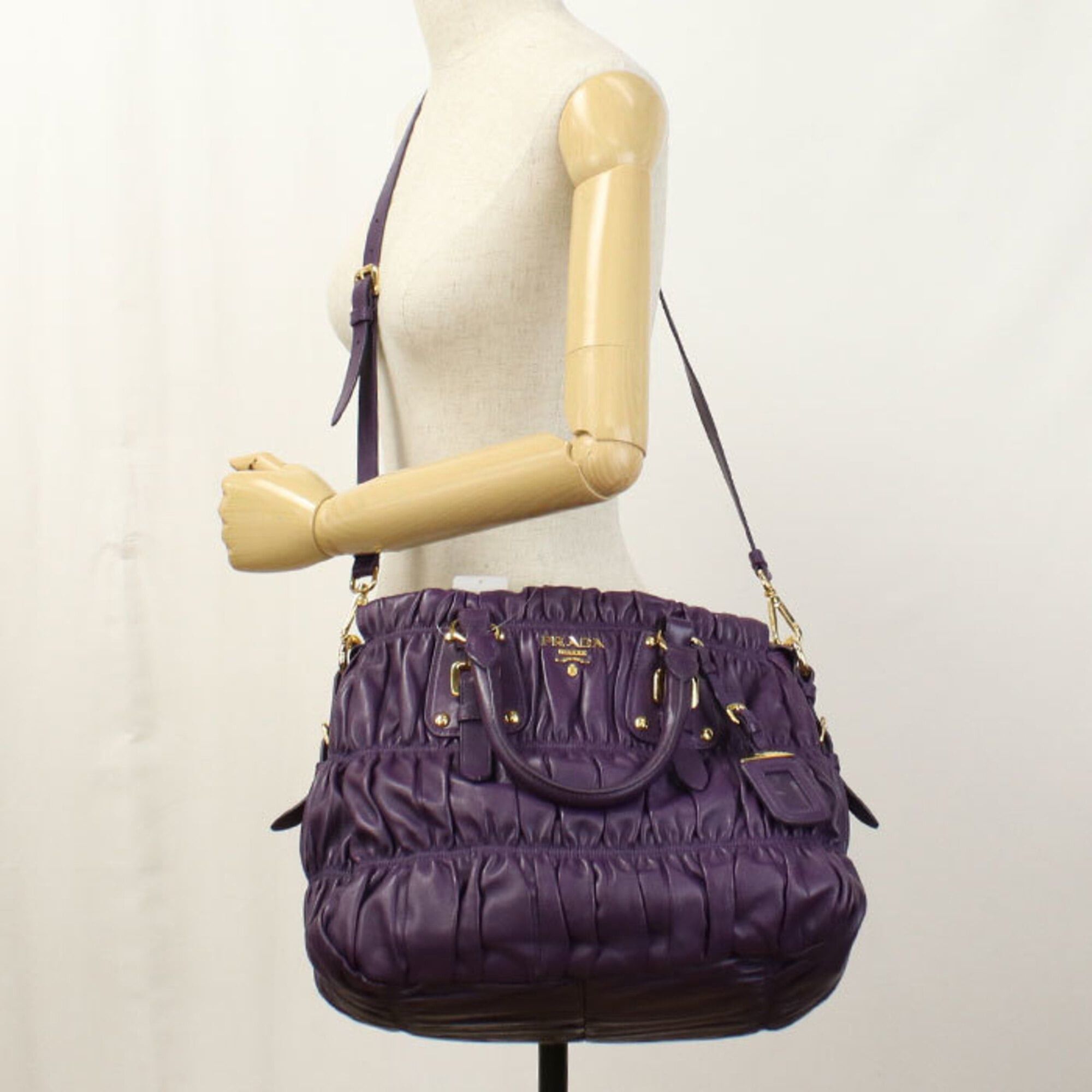 Prada Prada Tote Bag 2-Way Handbag Women's Purple Size ONE SIZE - 7 Thumbnail