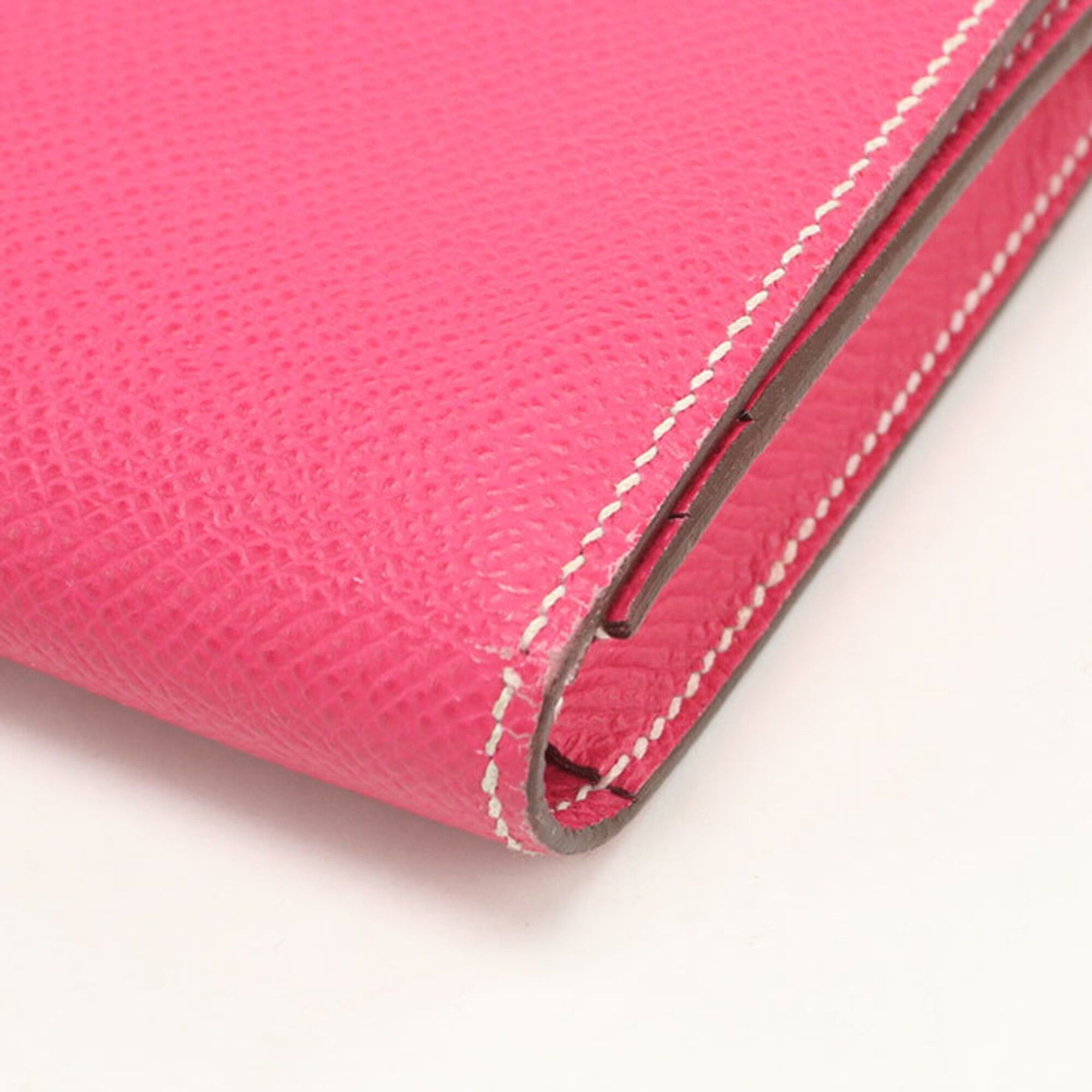 Hermes Hermes Long Wallet Bi-fold with Coin Purse Bearn Soufflé □P Stamp Women's Pink Size ONE SIZE - 5 Thumbnail