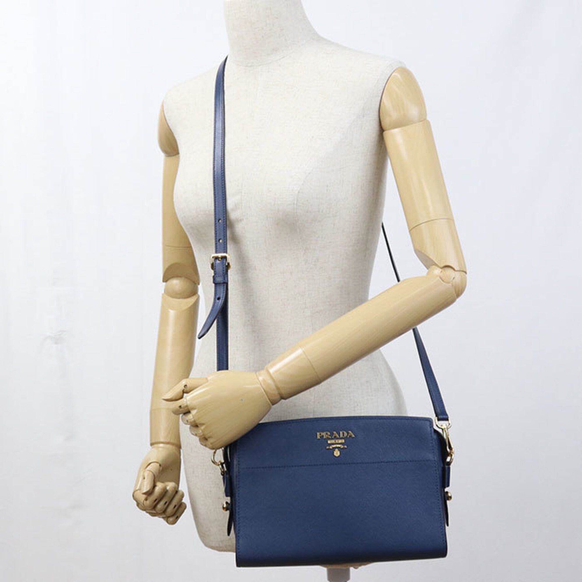 Prada Prada Crossbody Shoulder Bag 1BH104 Women's Navy Size ONE SIZE - 9 Thumbnail