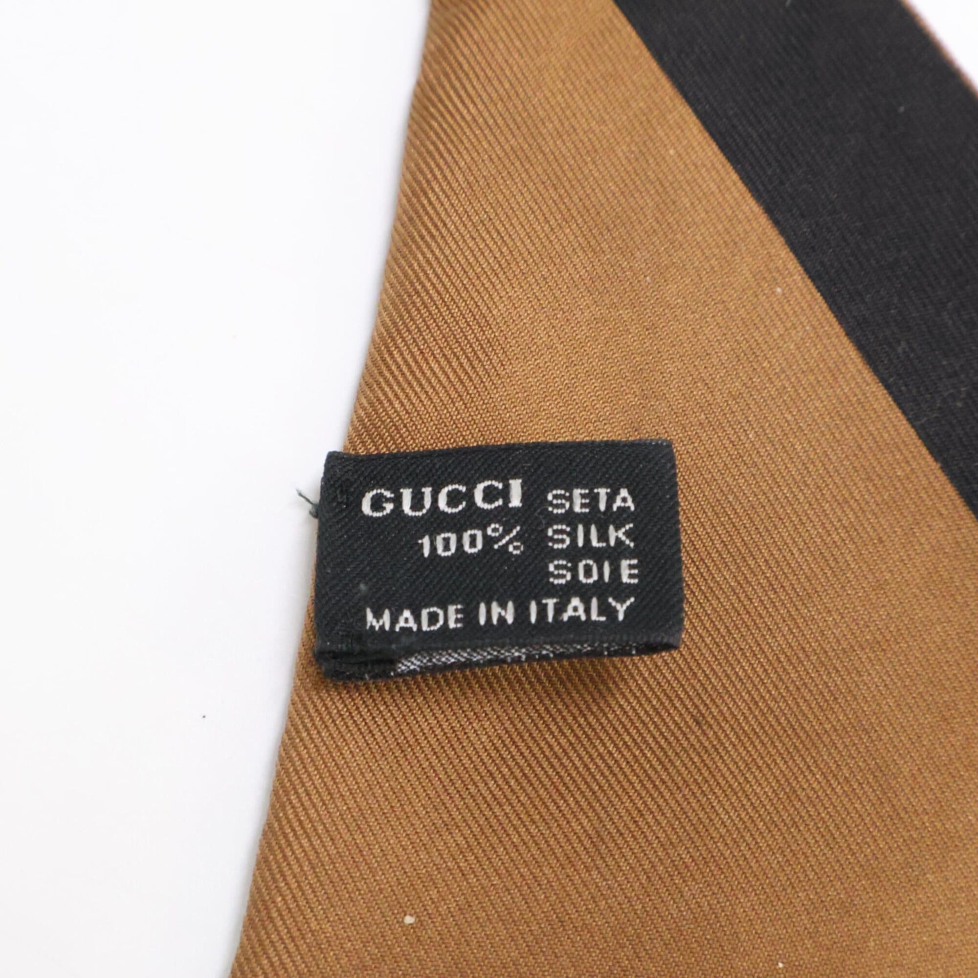 Gucci GUCCI GG hardware logo pattern silk scarf/muffler, brown, for women. Size ONE SIZE - 7 Thumbnail
