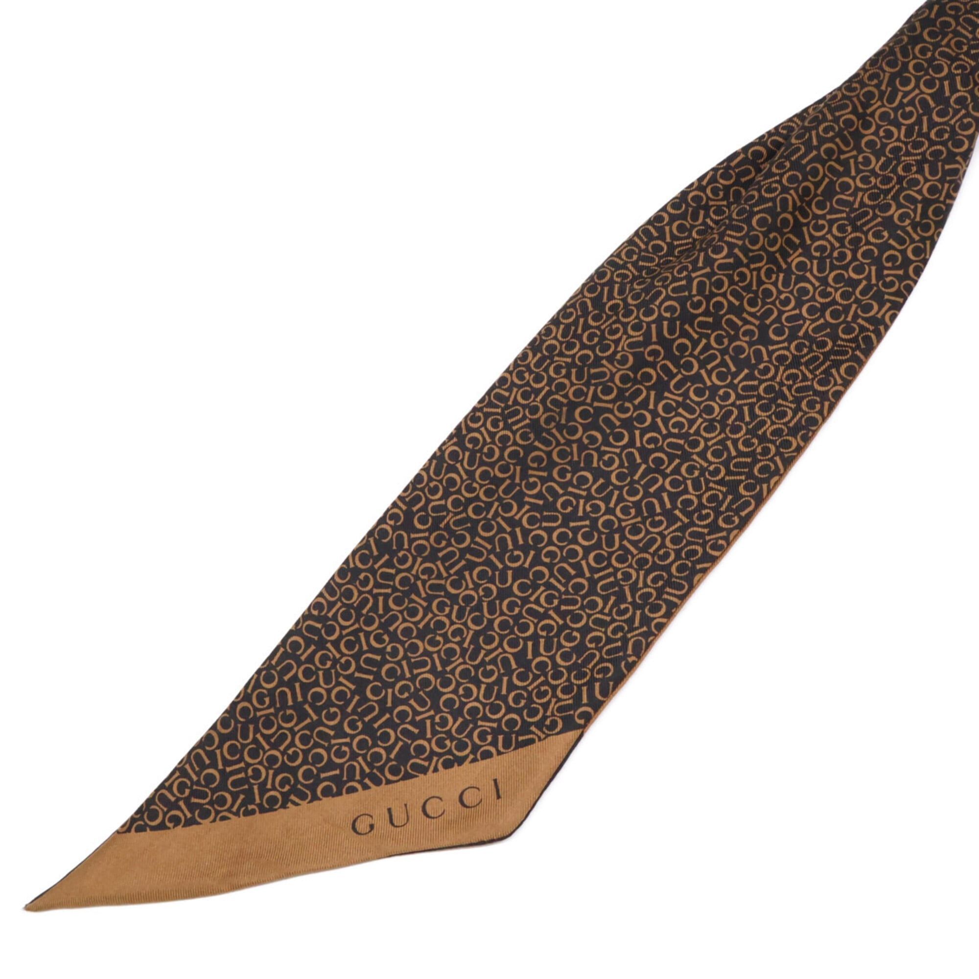 Gucci GUCCI GG hardware logo pattern silk scarf/muffler, brown, for women. Size ONE SIZE - 2 Thumbnail