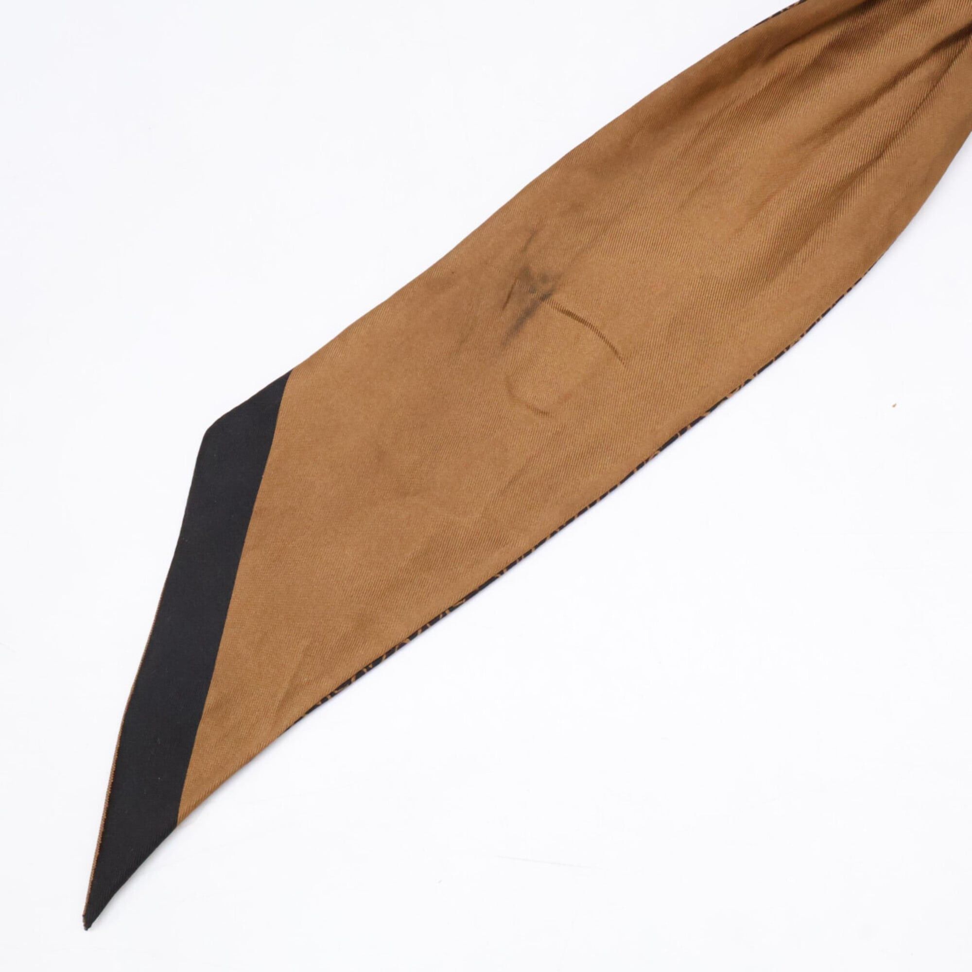 Gucci GUCCI GG hardware logo pattern silk scarf/muffler, brown, for women. Size ONE SIZE - 5 Thumbnail
