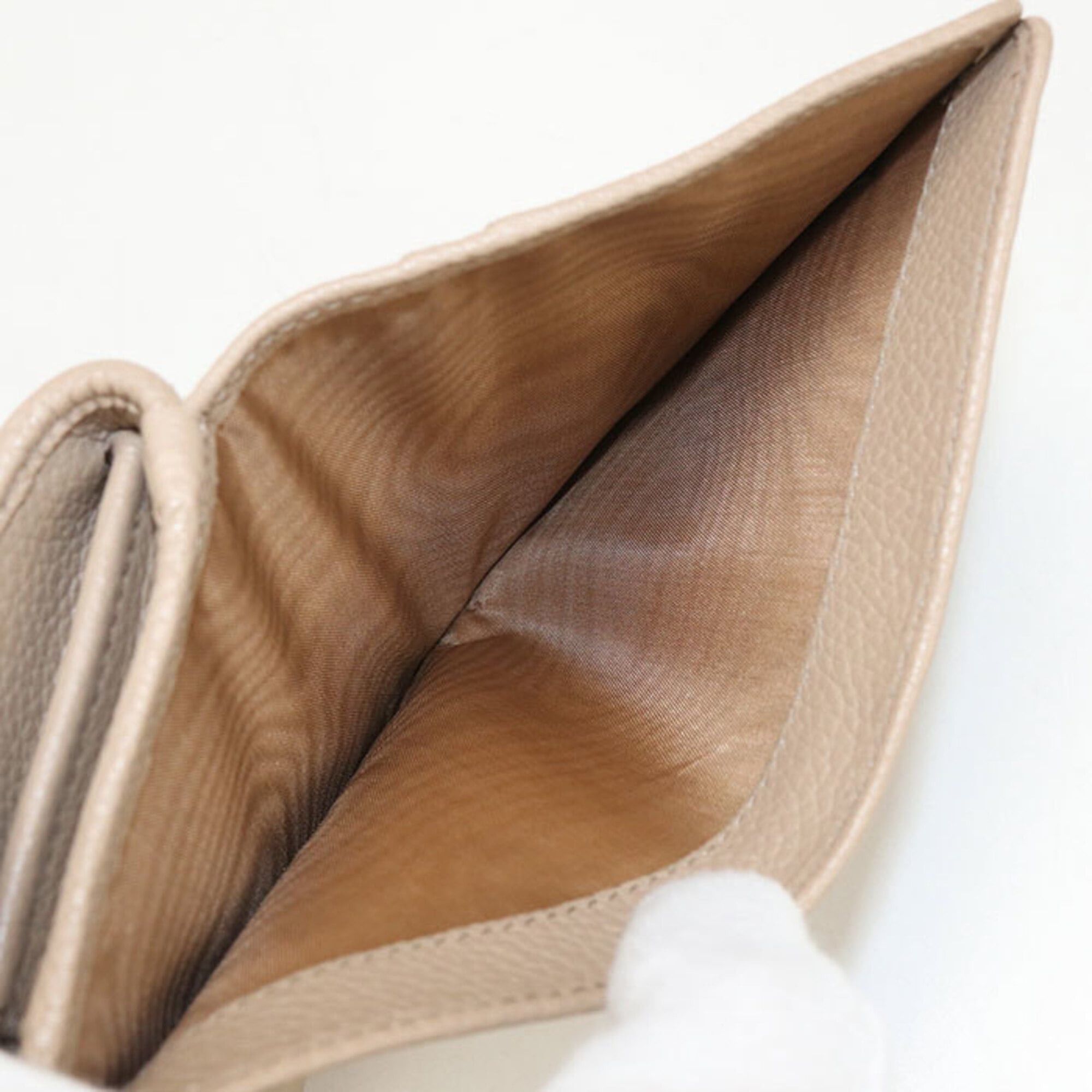 Prada PRADA bi-fold wallet, Vitello Grain Leather, women's, beige. Size ONE SIZE - 6 Thumbnail