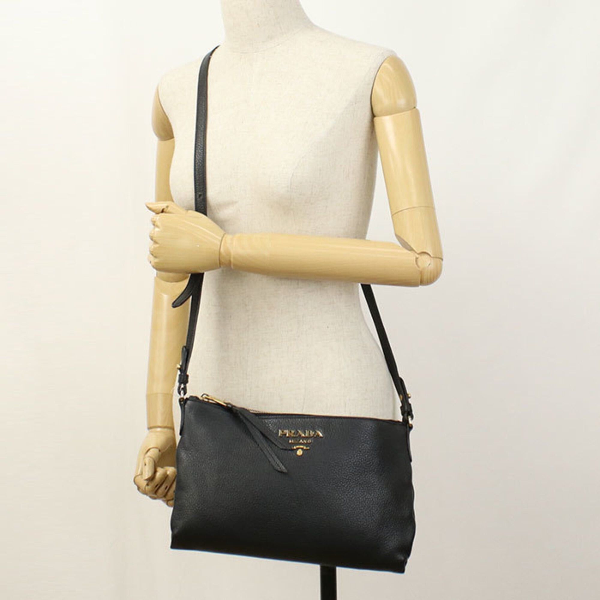 Prada Prada Crossbody Shoulder Bag 1BH050 Women's Black Size ONE SIZE - 8 Thumbnail